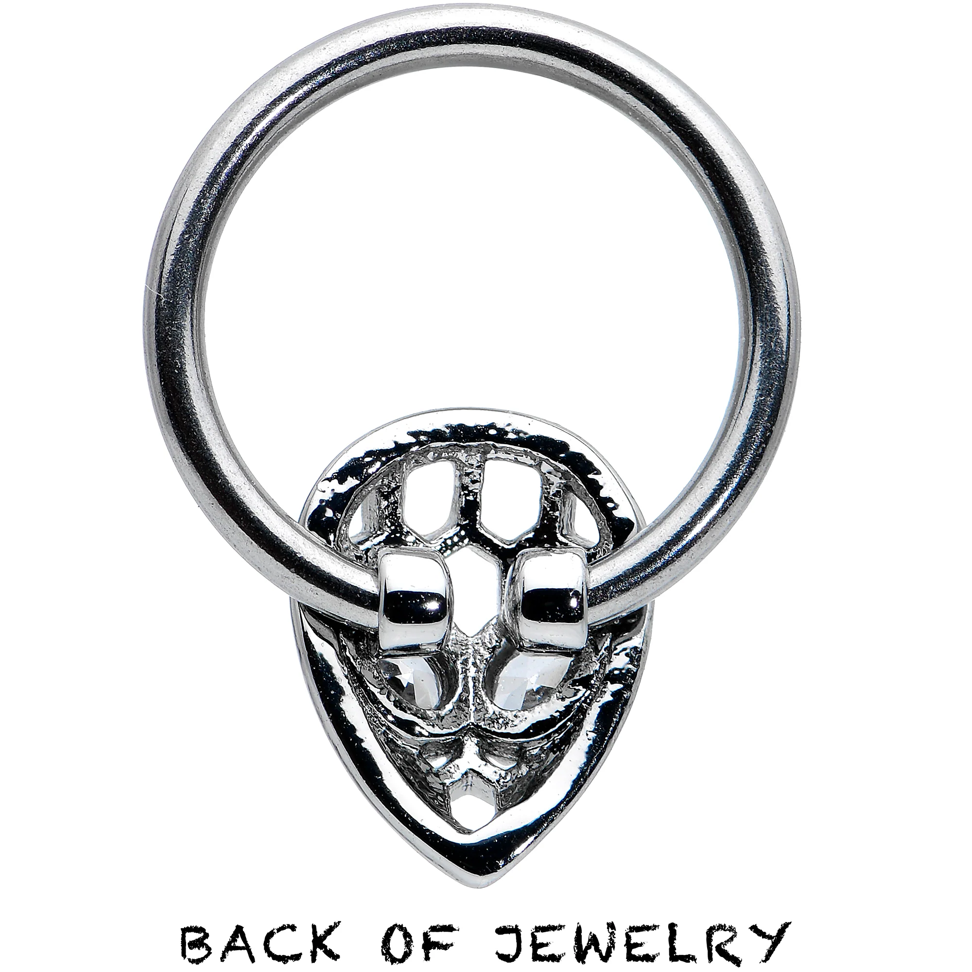 16G 3/8 Clear CZ Gem Openwork Alien Hinged Segment Ring - Image 4