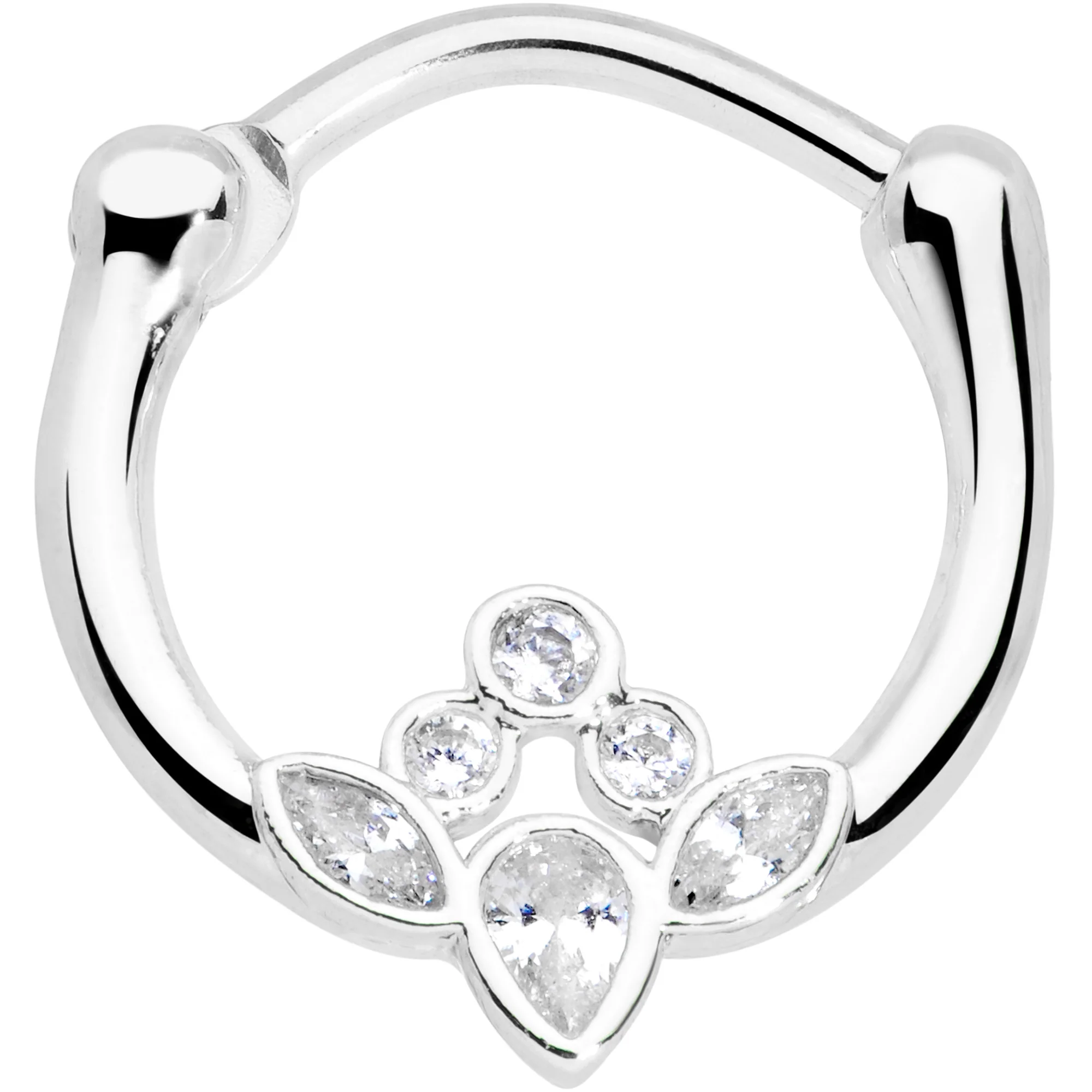 16G 3/8 Clear Gem Classic Cluster Septum Clicker