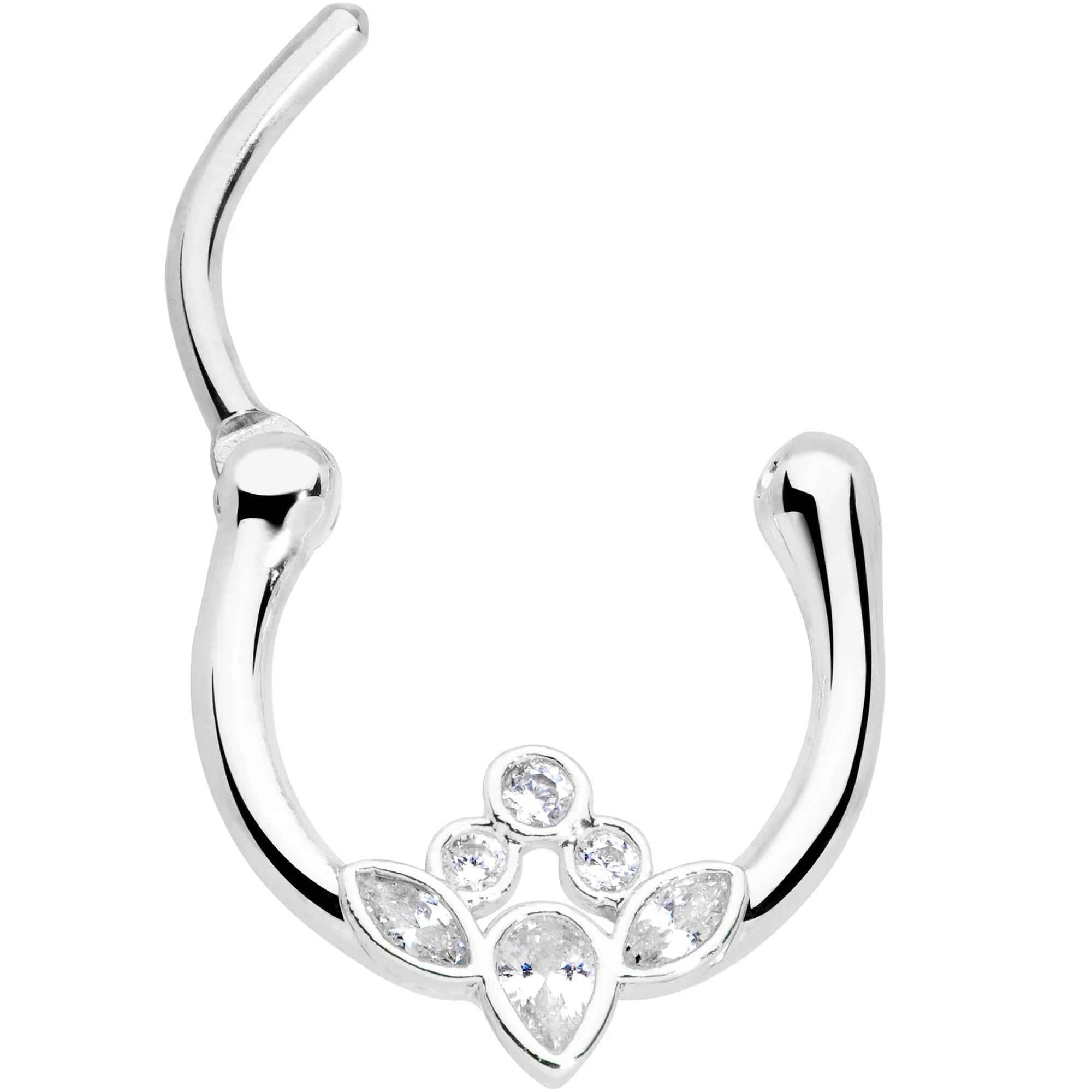 16G 3/8 Clear Gem Classic Cluster Septum Clicker - Image 4