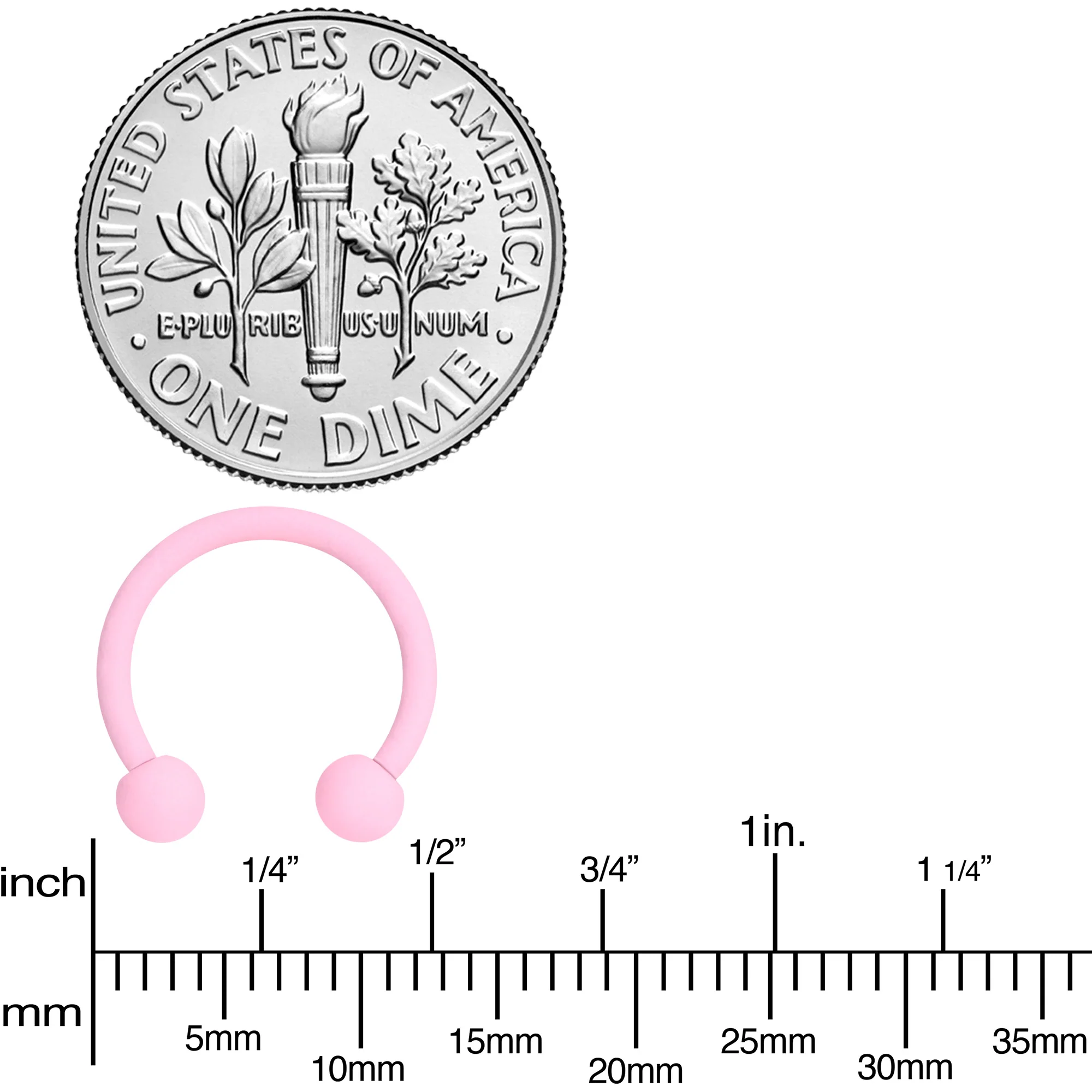 16G 3/8 Perfectly Pink Matte Horseshoe Circular Barbell - Image 6