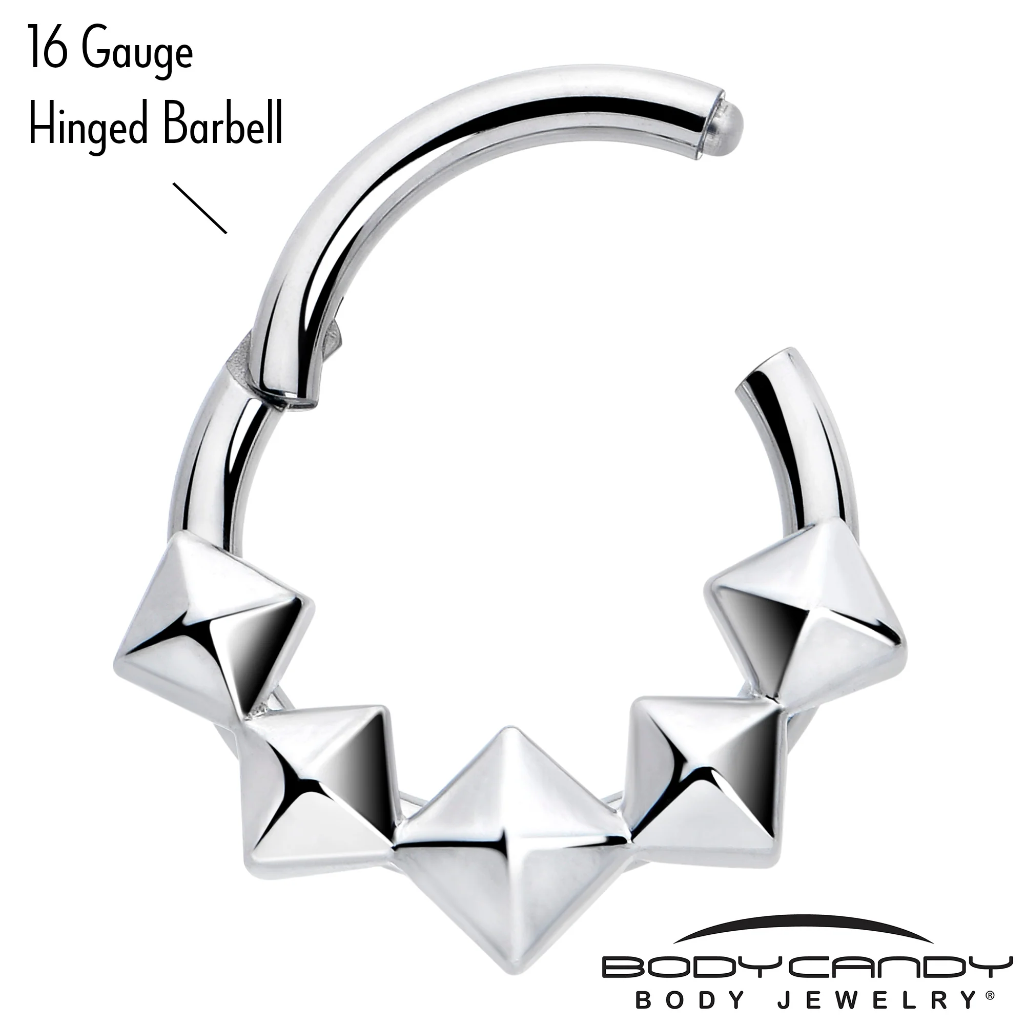 16G 5/16 3D Punk Style Hinged Segment Ring - Image 3