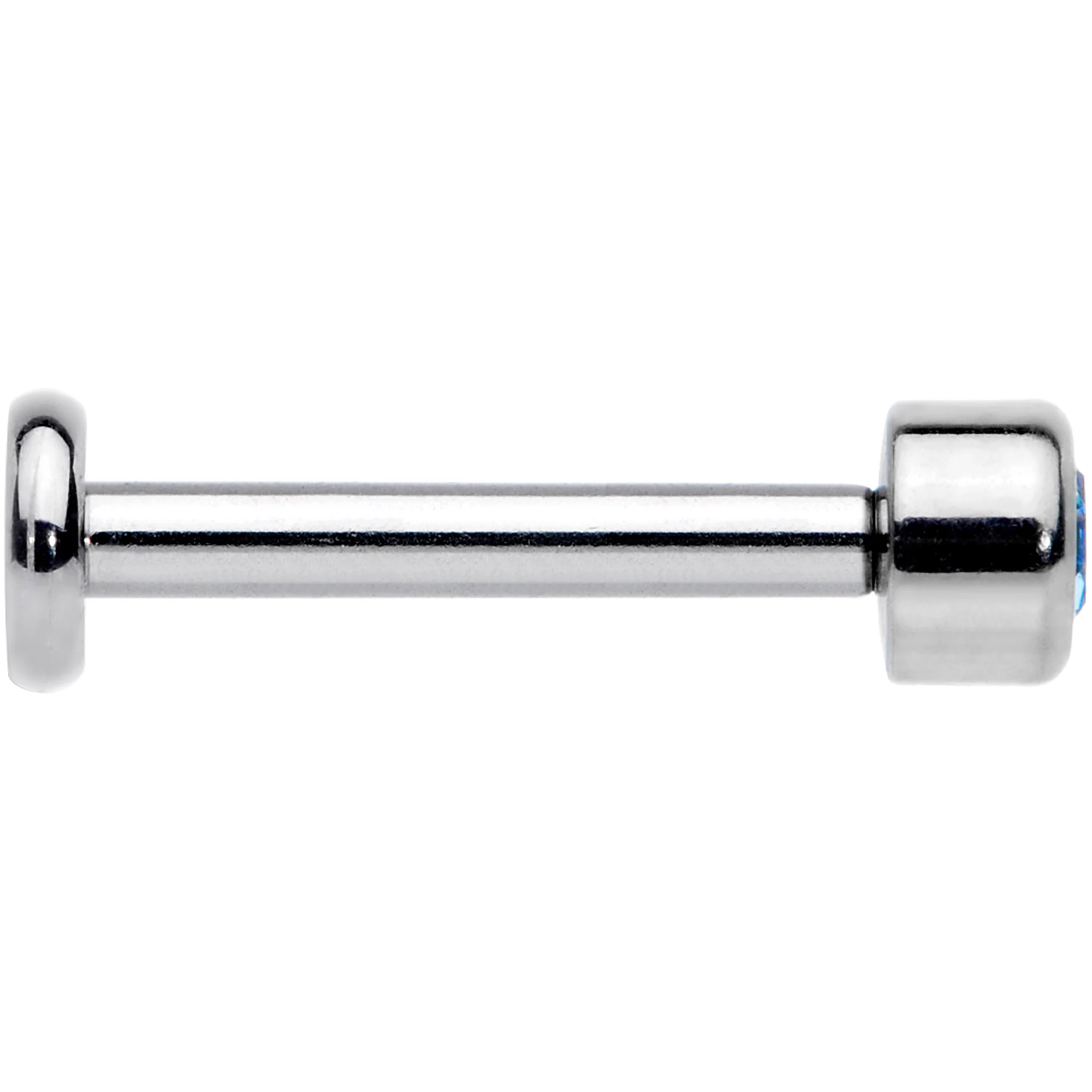 16G 5/16 Aqua Gem Grade 23 Titanium Internally Threaded Labret - Image 2