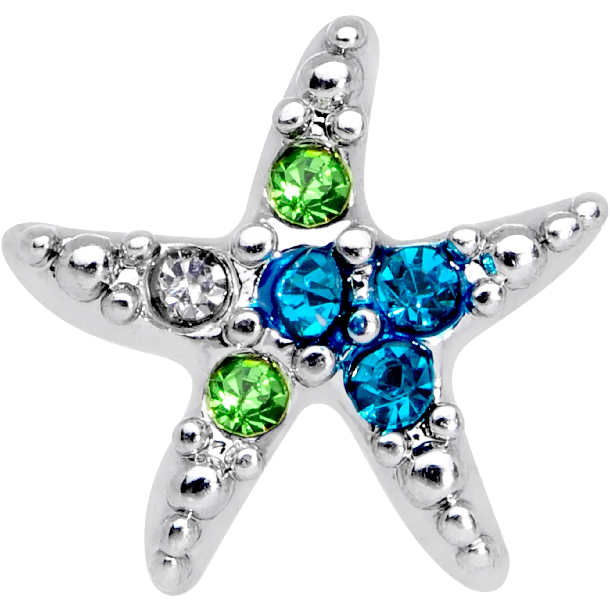 16G 5/16 Aurora Aqua Gem Nautical Starfish Labret Monroe Tragus - Image 2