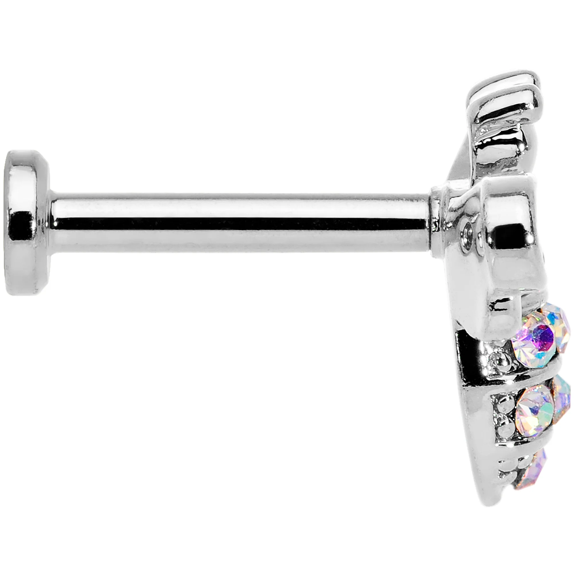 16G 5/16 Aurora CZ Gem Beauty Bee Internally Threaded Labret - Image 3