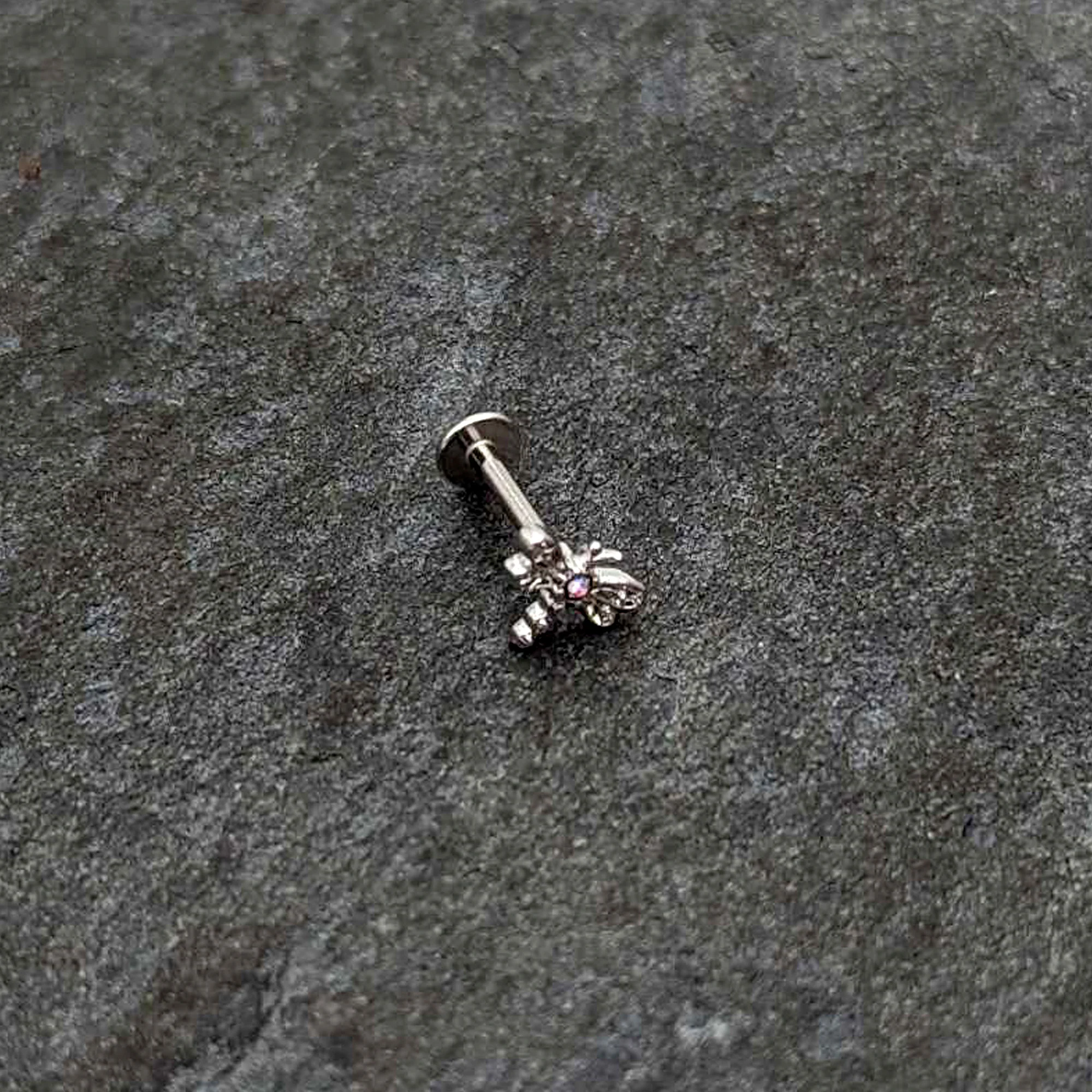 16G 5/16 Aurora Gem Ornate Dragonfly Labret Monroe Tragus - Image 6