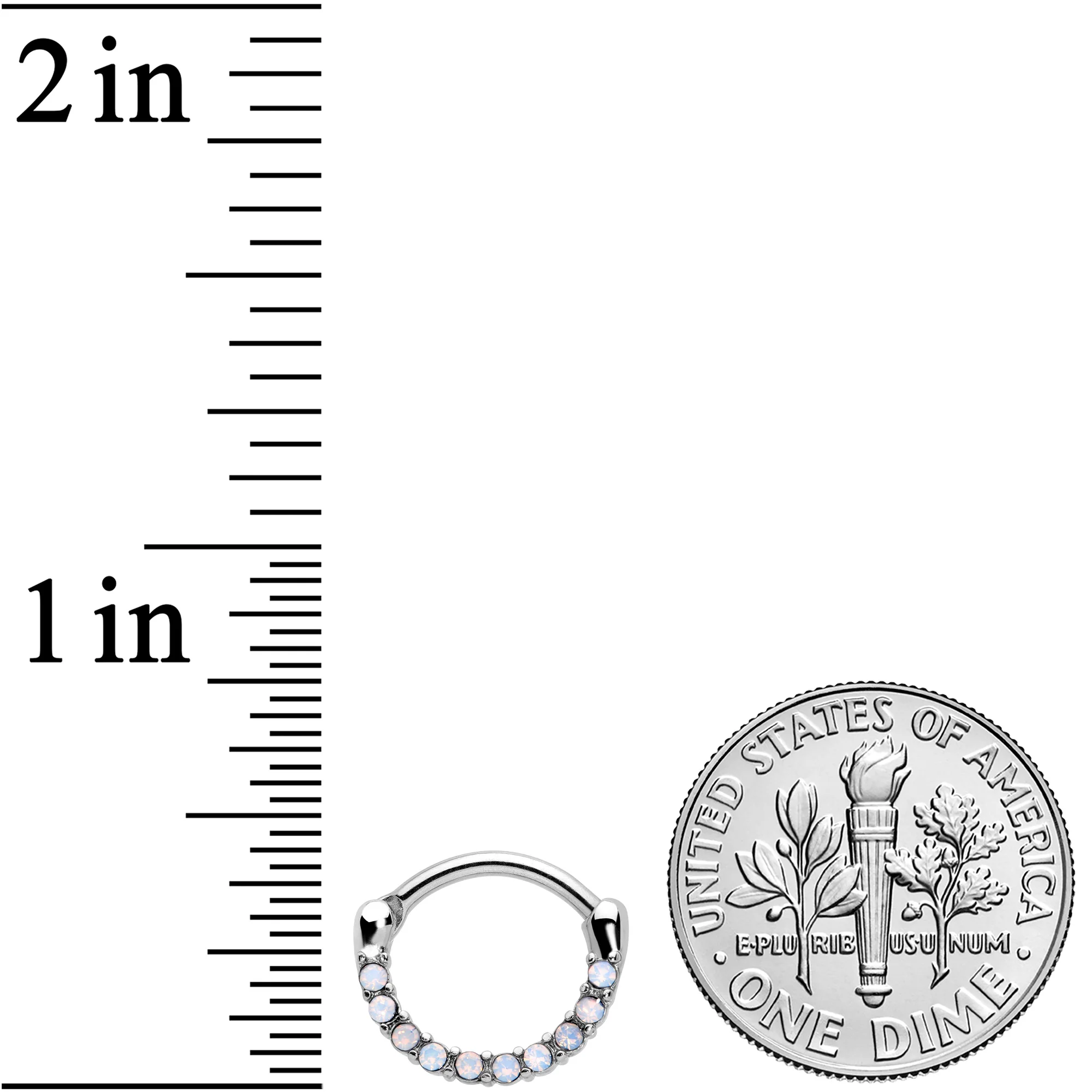 16G 5/16 Aurora Gem Paved Cartilage Clicker - Image 3