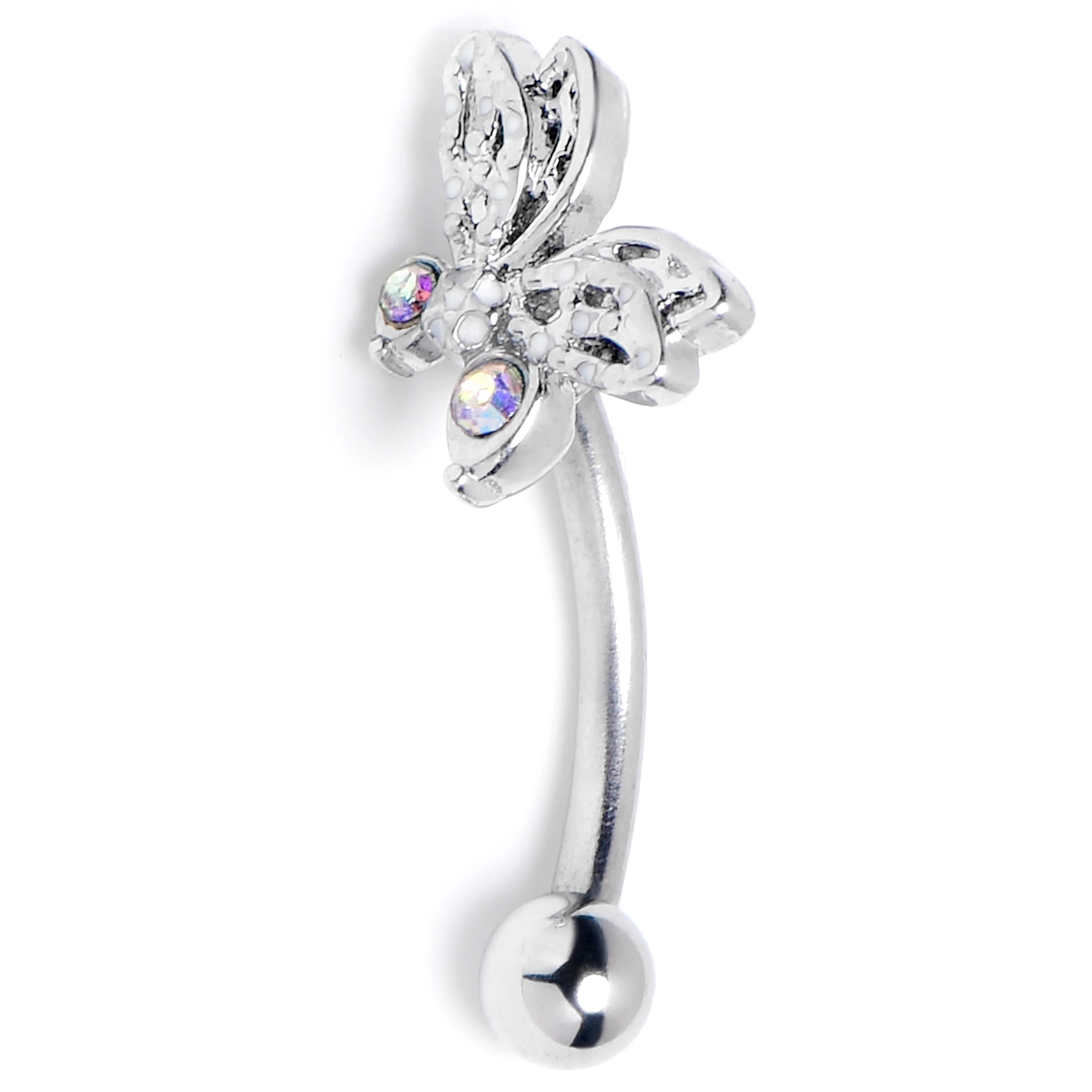 16G 5/16 Aurora Gem Ultra Drama Butterfly Curved Eyebrow Ring