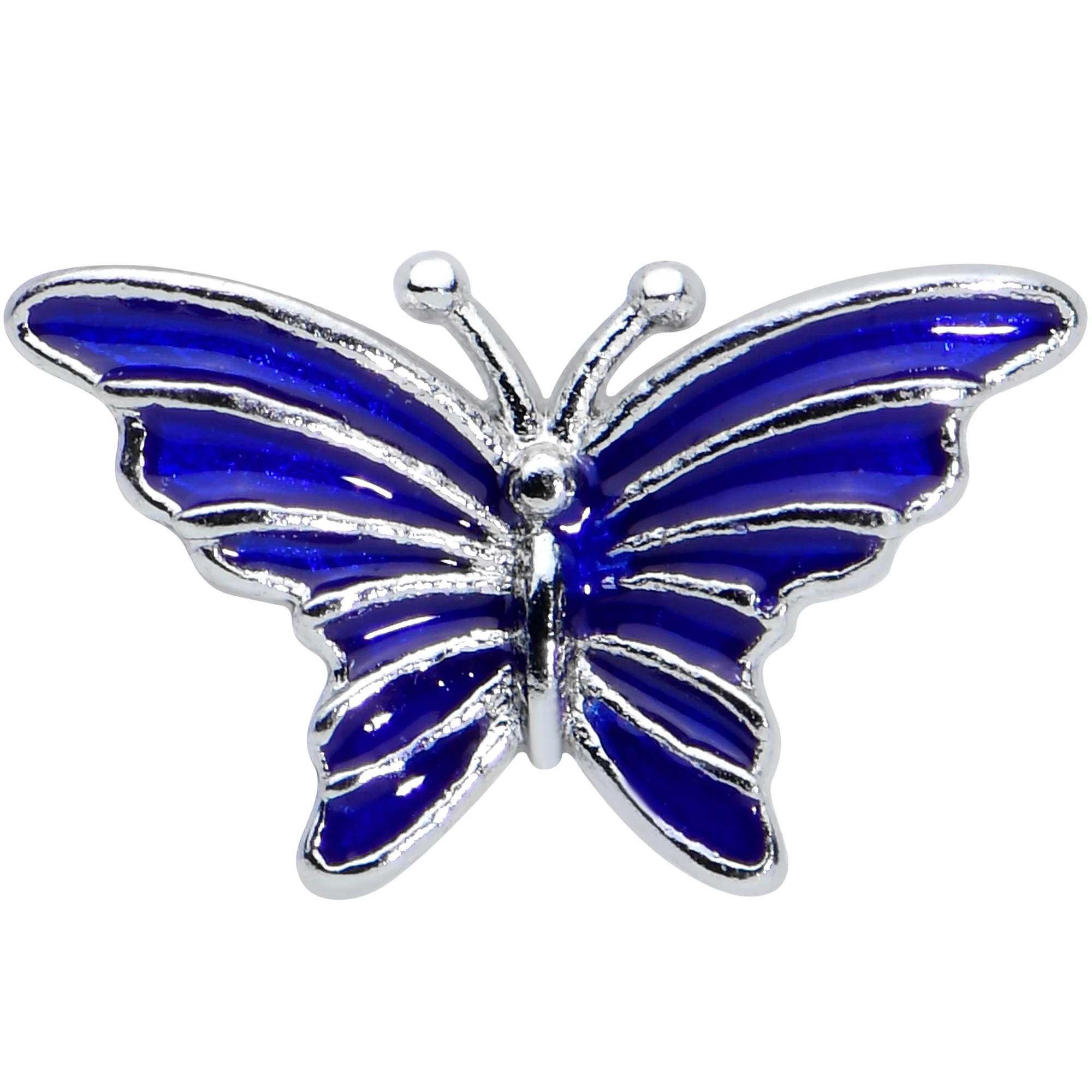 16G 5/16 Beautiful Blue Butterfly Labret Monroe Tragus - Image 2