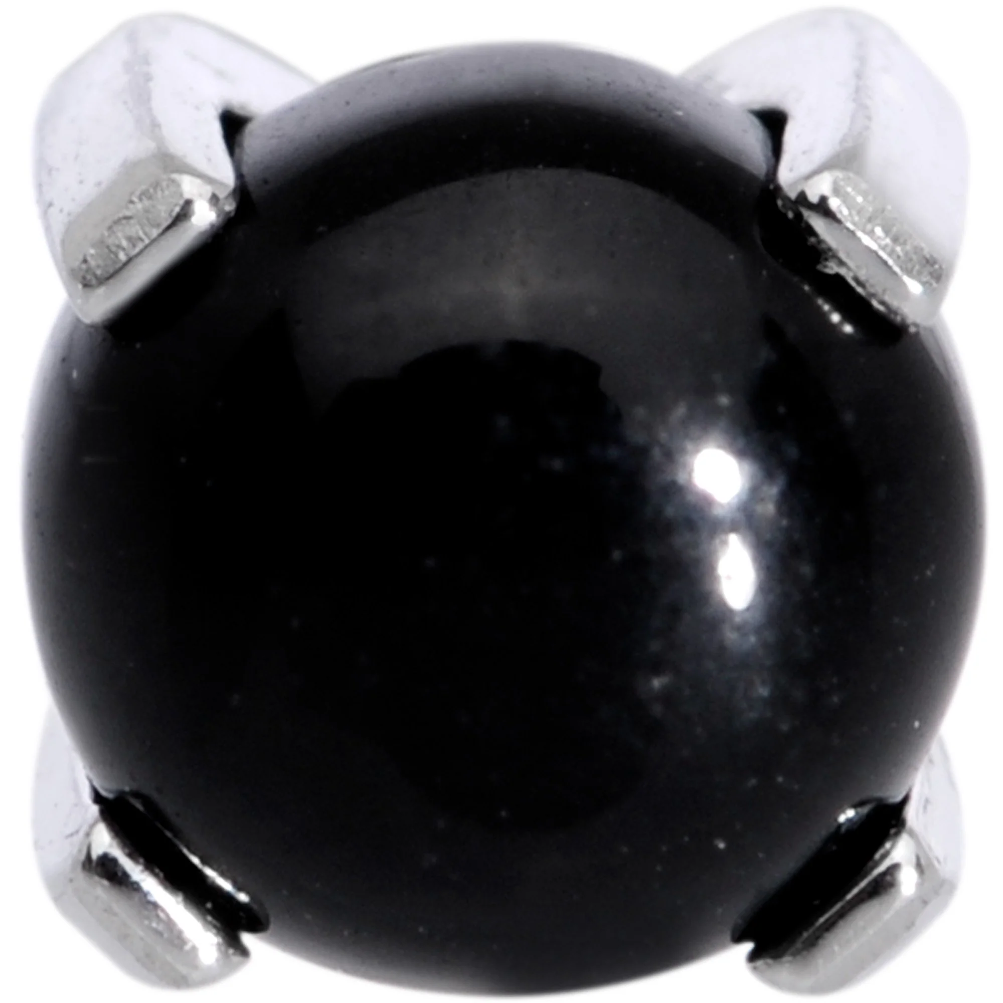 16G 5/16 Black Agate Internally Threaded Labret Monroe Tragus - Image 2