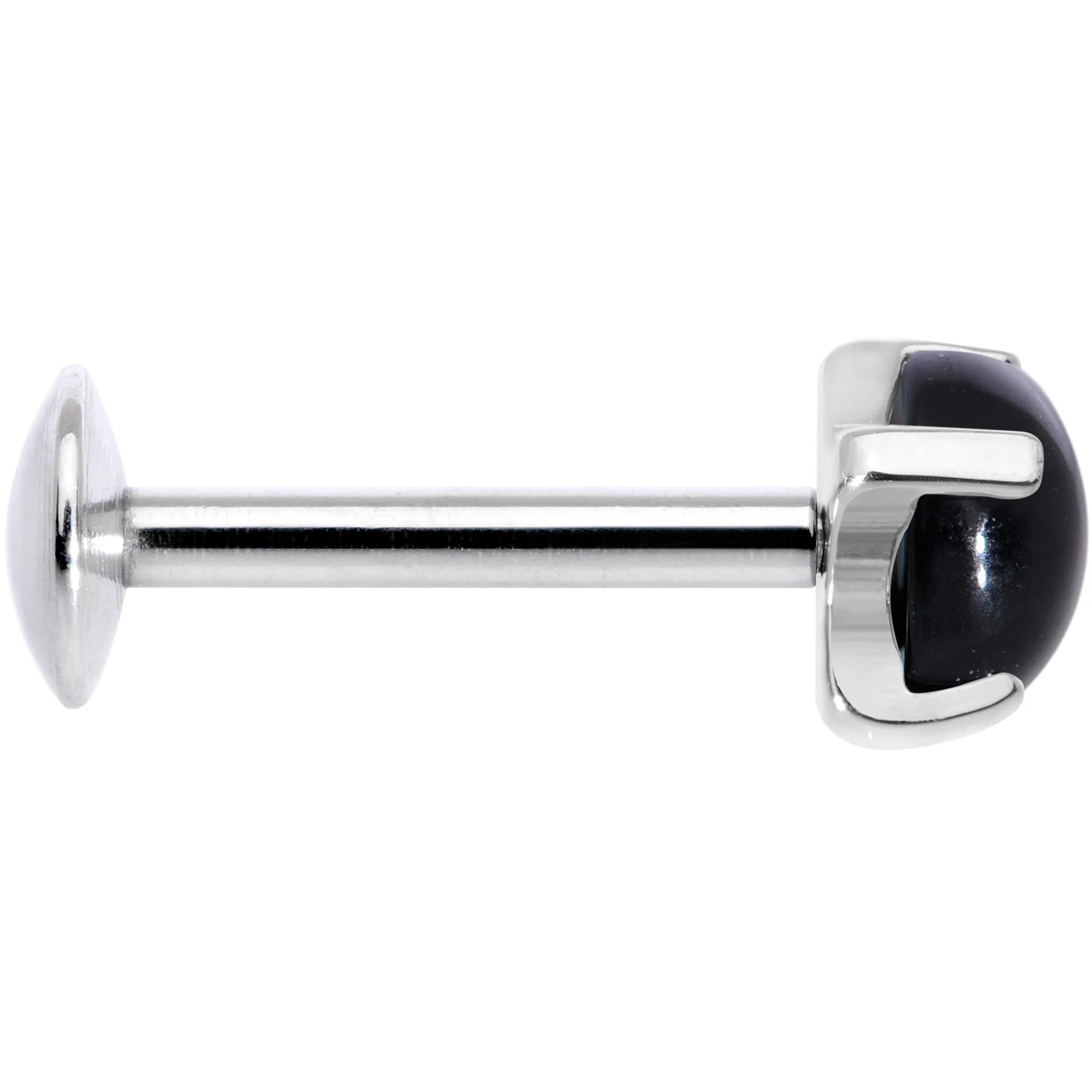 16G 5/16 Black Agate Internally Threaded Labret Monroe Tragus - Image 3