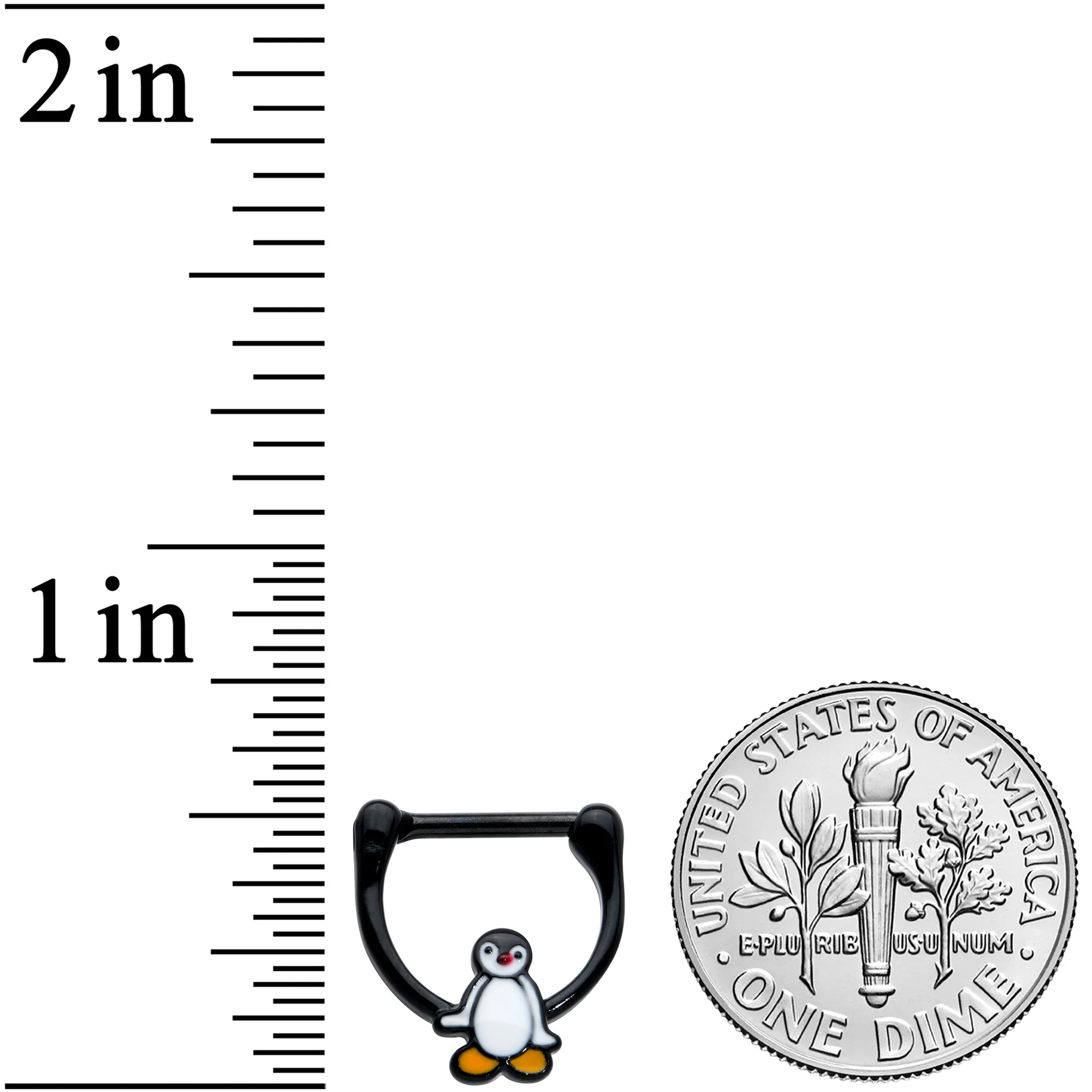 16G 5/16 Black Baby Penguin Cartilage Clicker - Image 3