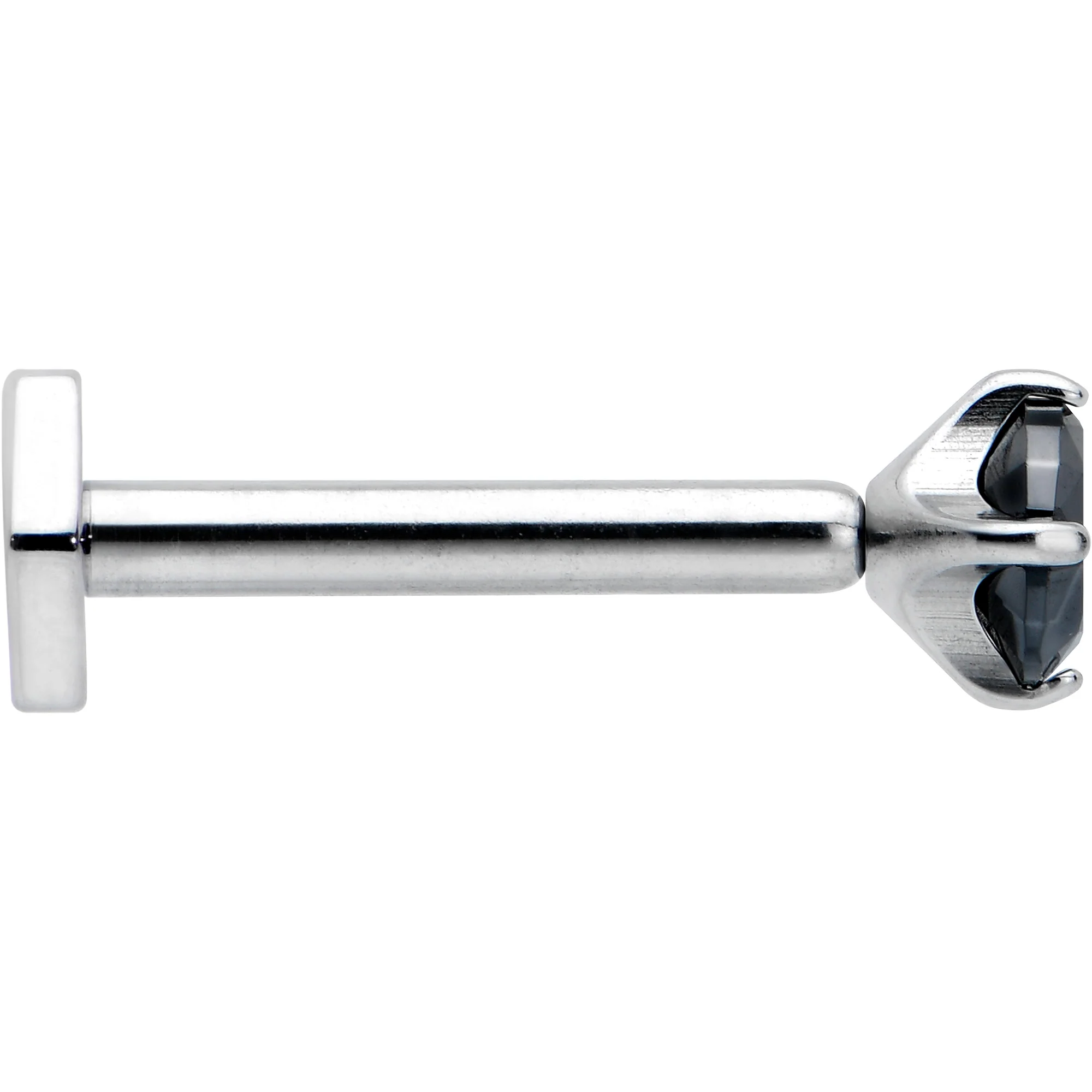 16G 5/16 Black CZ Gem ASTM F-136 Implant Grade Titanium Hex End Labret Tragus - Image 3