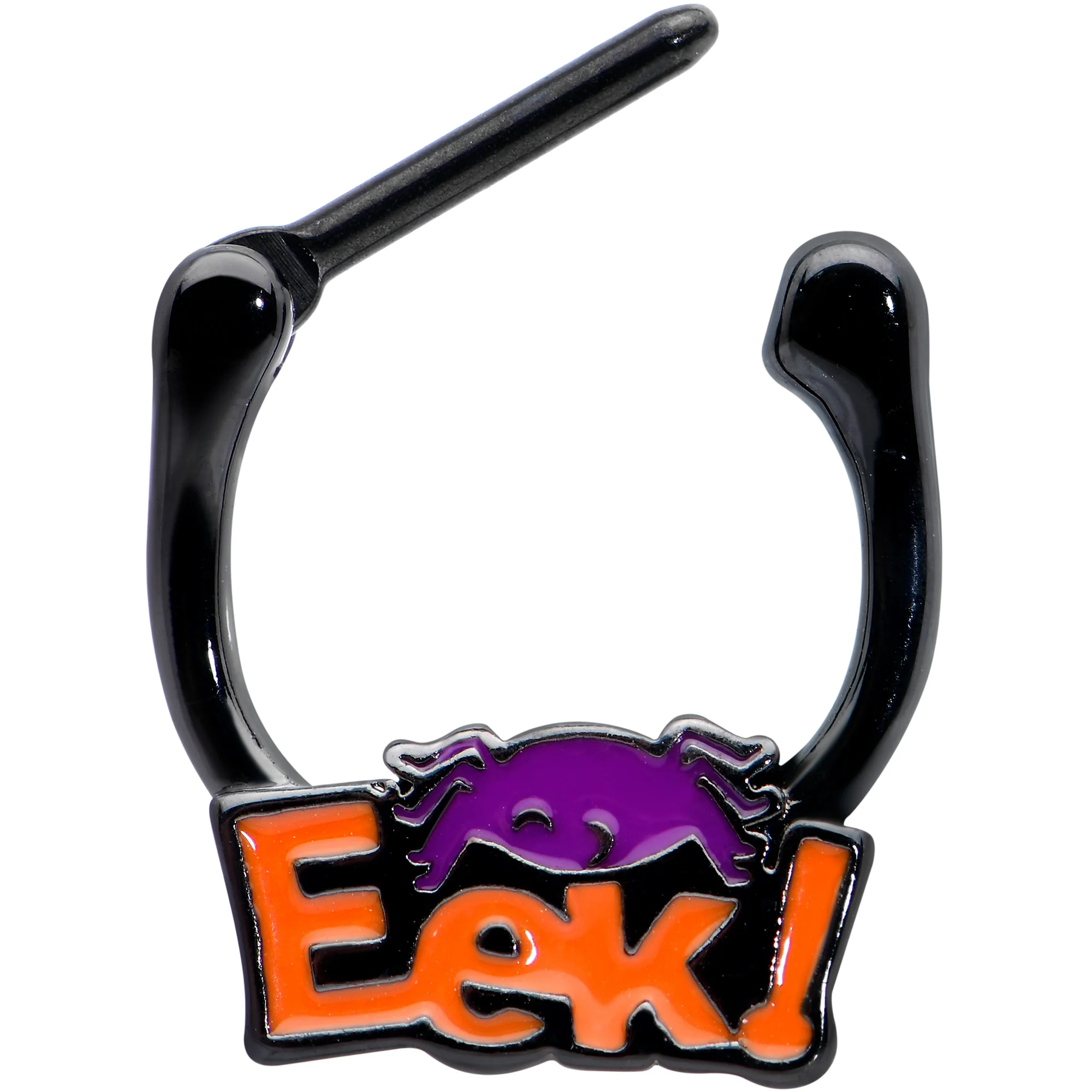 16G 5/16 Black Eek Purple Spider Halloween Cartilage Clicker - Image 2
