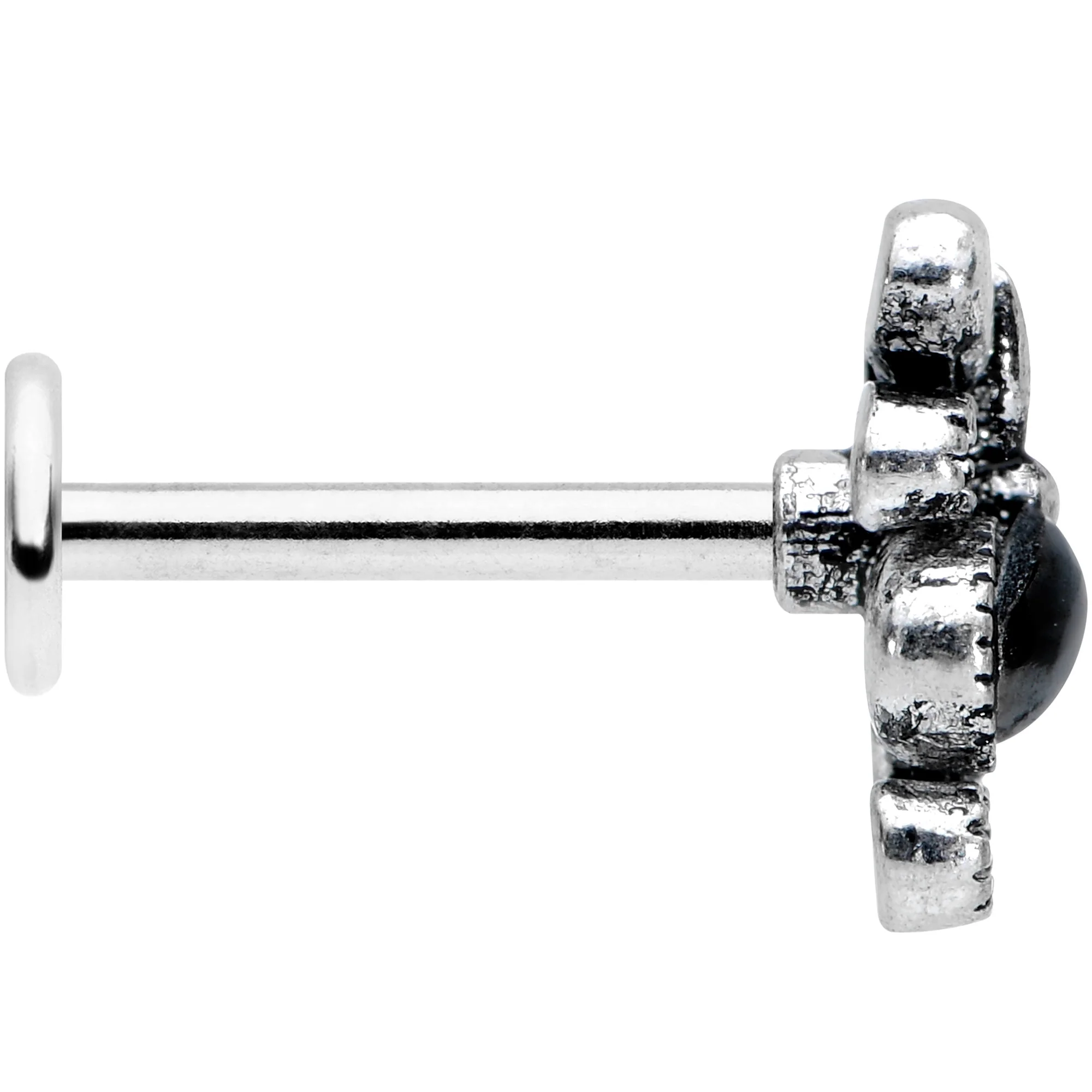 16G 5/16 Black Gem Abstract Bow Labret Monroe Tragus - Image 3