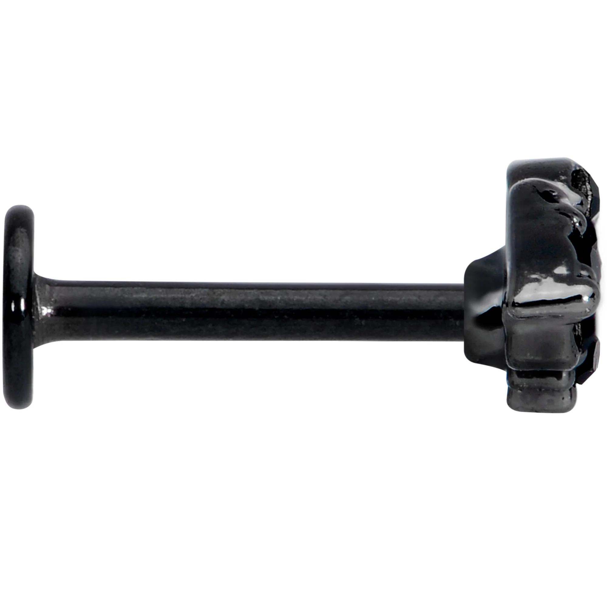 16G 5/16 Black Gem Black Bat Halloween Labret Monroe Tragus - Image 3
