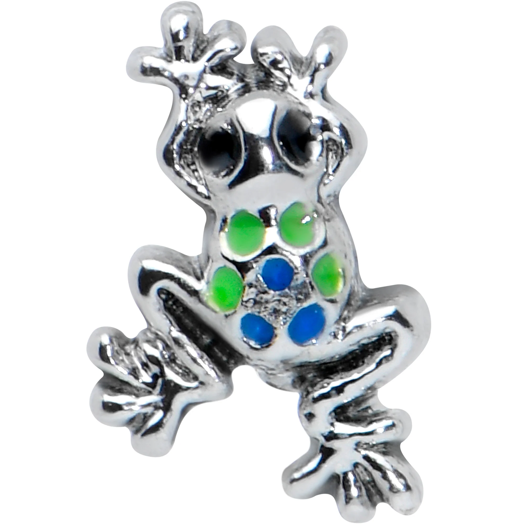 16G 5/16 Black Gem Polka Dot Blue Green Frog Labret Monroe Tragus - Image 2