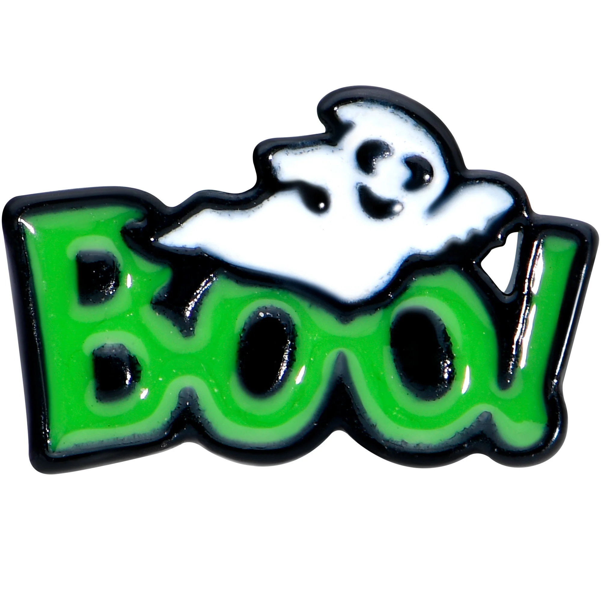 16G 5/16 Black Green Boo Ghost Halloween Labret Monroe Tragus - Image 2
