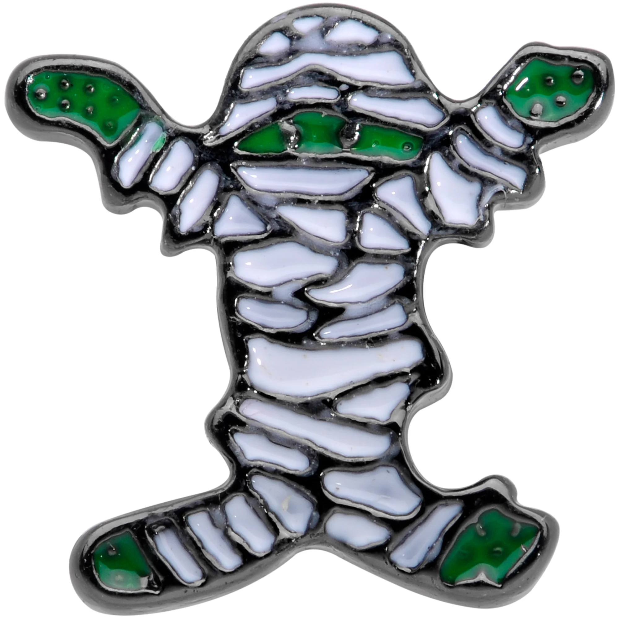 16G 5/16 Black Green Mummy Halloween Labret Monroe Tragus - Image 2