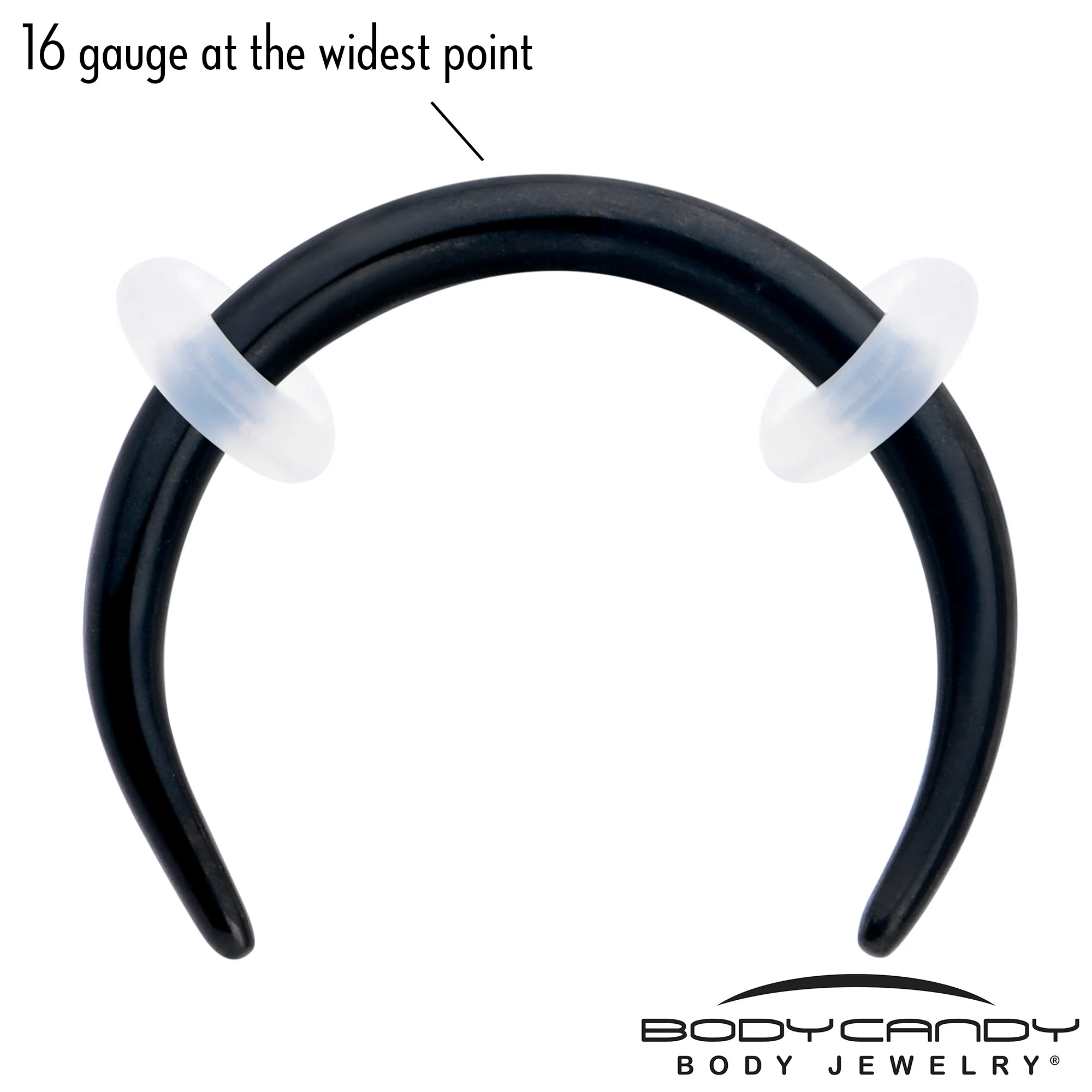 16G 5/16 Black Pincher Crescent Taper - Image 3