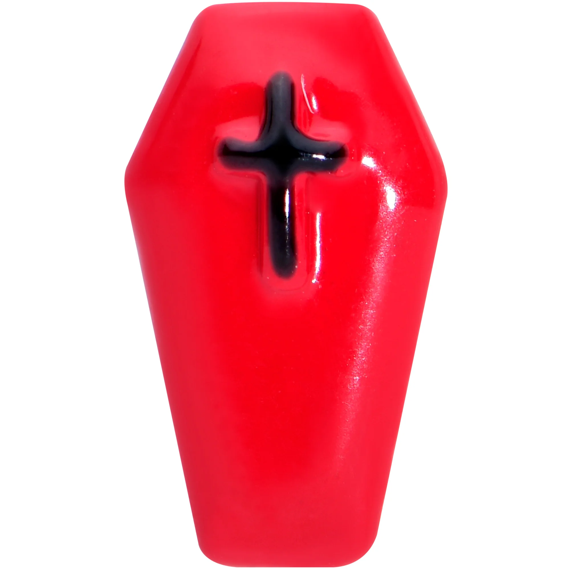 16G 5/16 Black Red Coffin Halloween Labret Monroe Tragus - Image 2