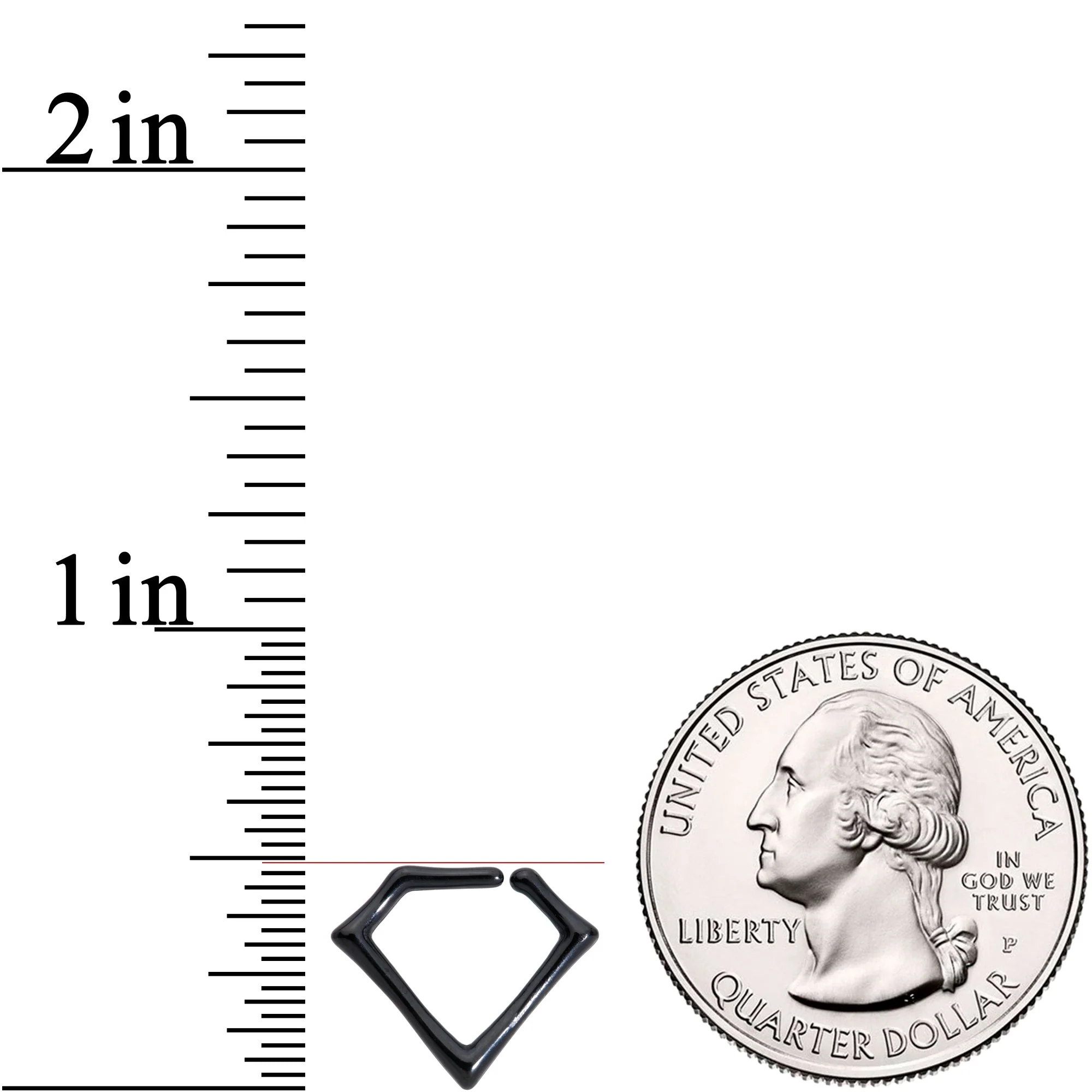 16G 5/16 Black Rhombus Closure Ring - Image 2