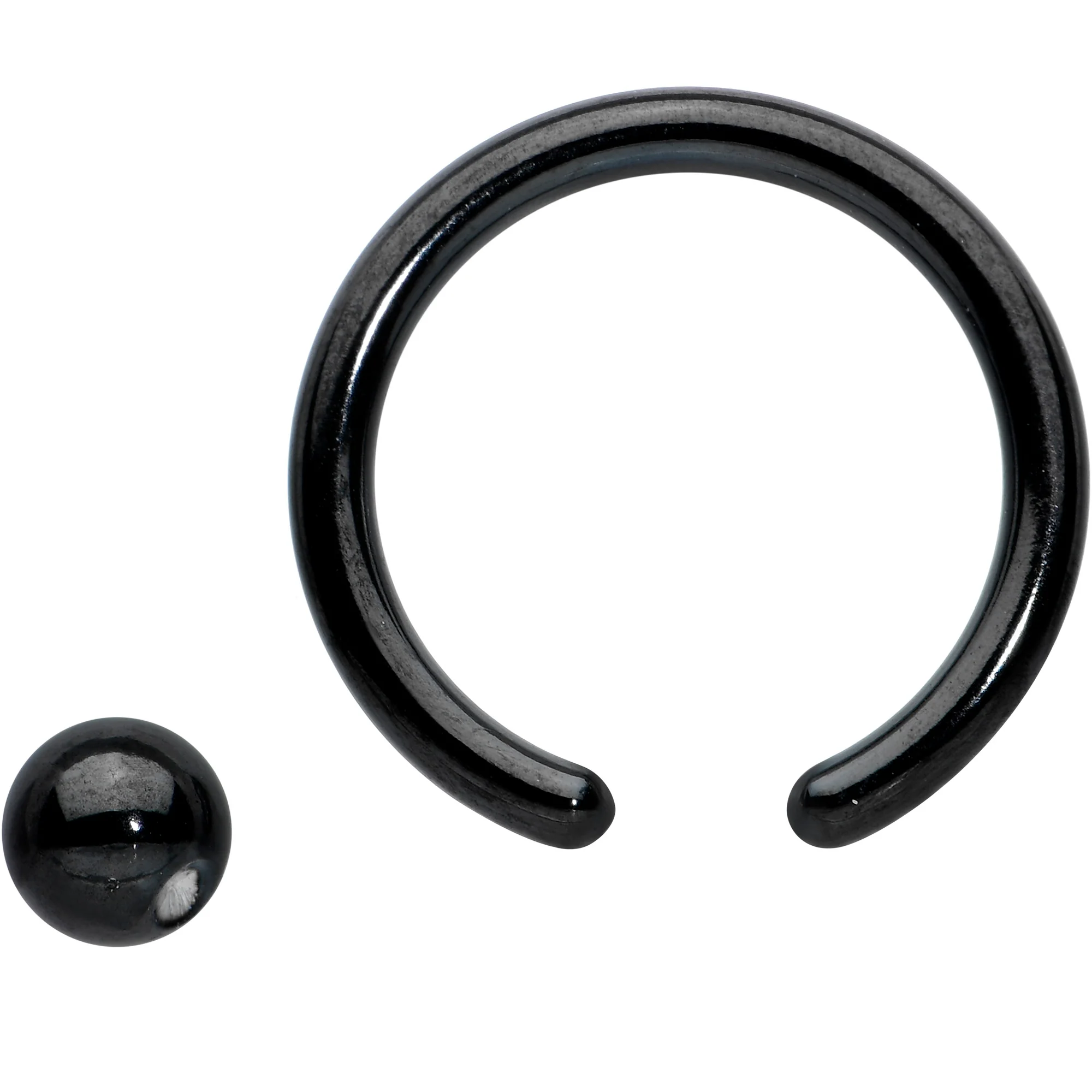 16G 5/16 Black Simple Classic BCR Captive Bead Ring - Image 2
