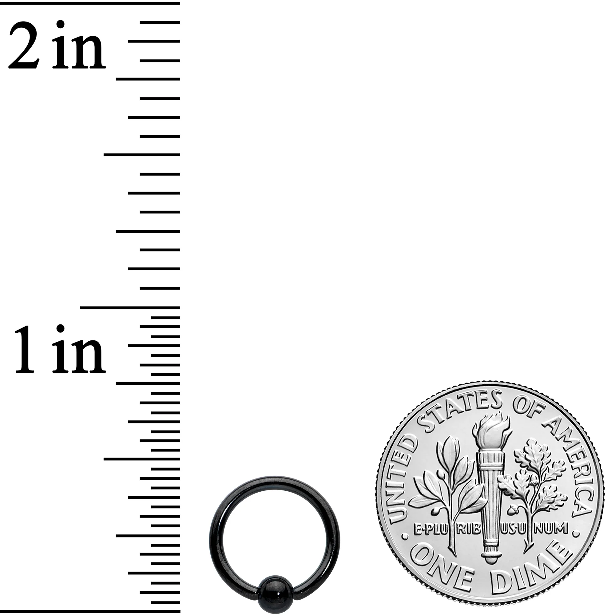 16G 5/16 Black Simple Classic BCR Captive Bead Ring - Image 3
