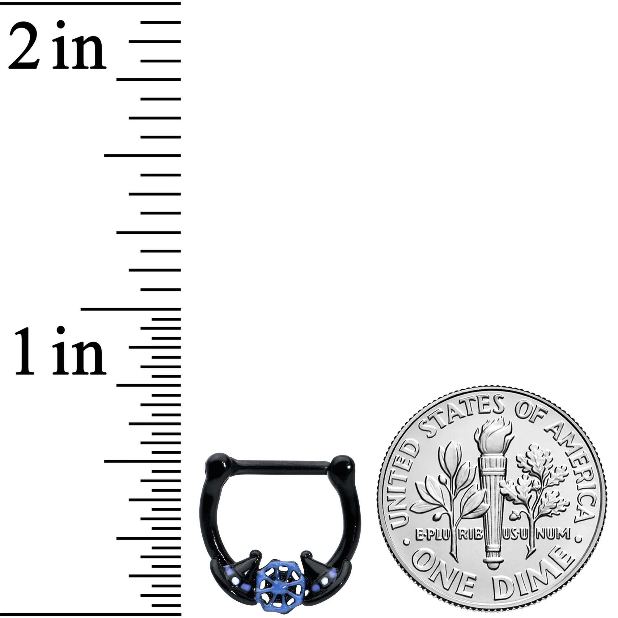 16G 5/16 Black Spider Web Witch Hat Halloween Cartilage Clicker - Image 3
