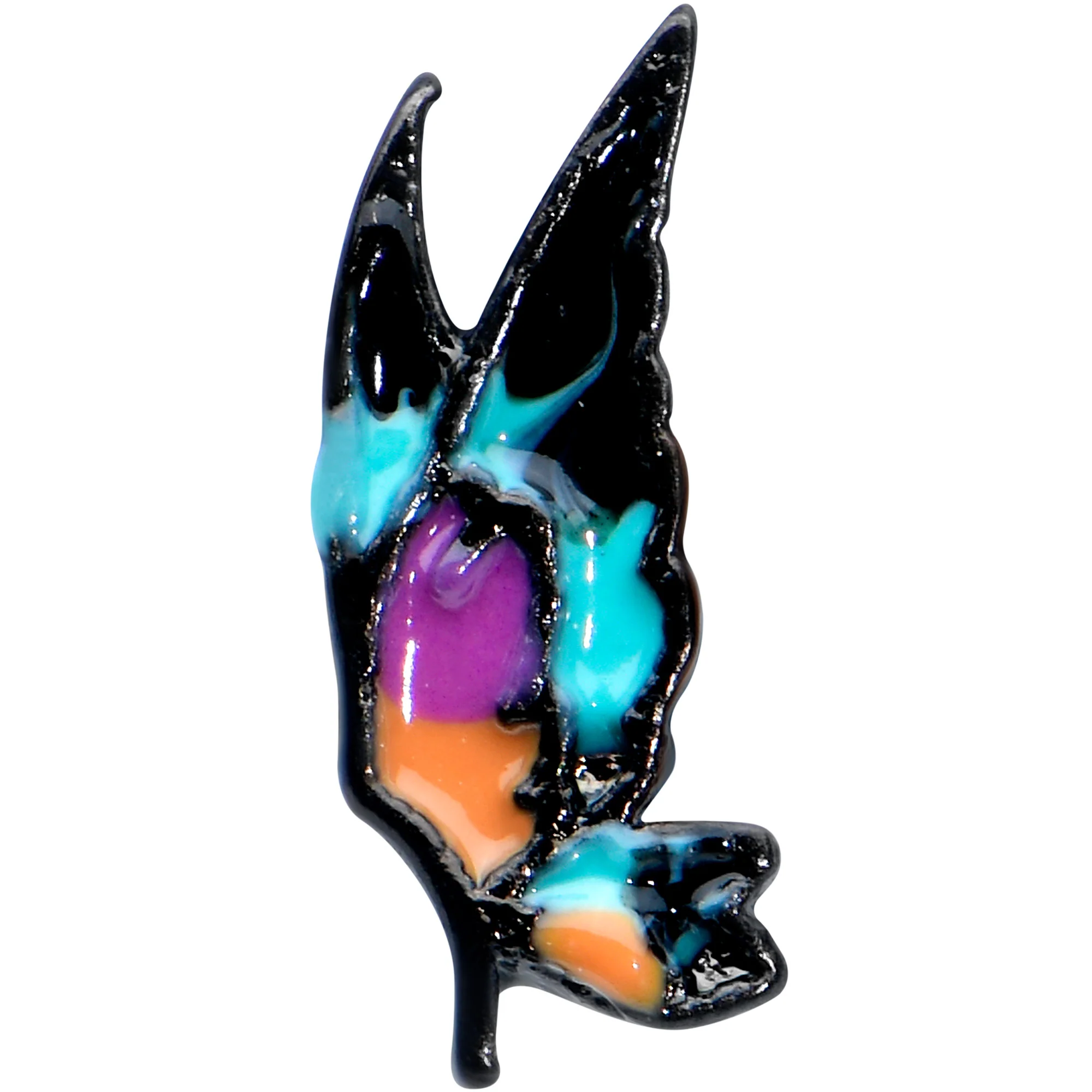 16G 5/16 Black Sunset Side Butterfly Labret Monroe Tragus - Image 2