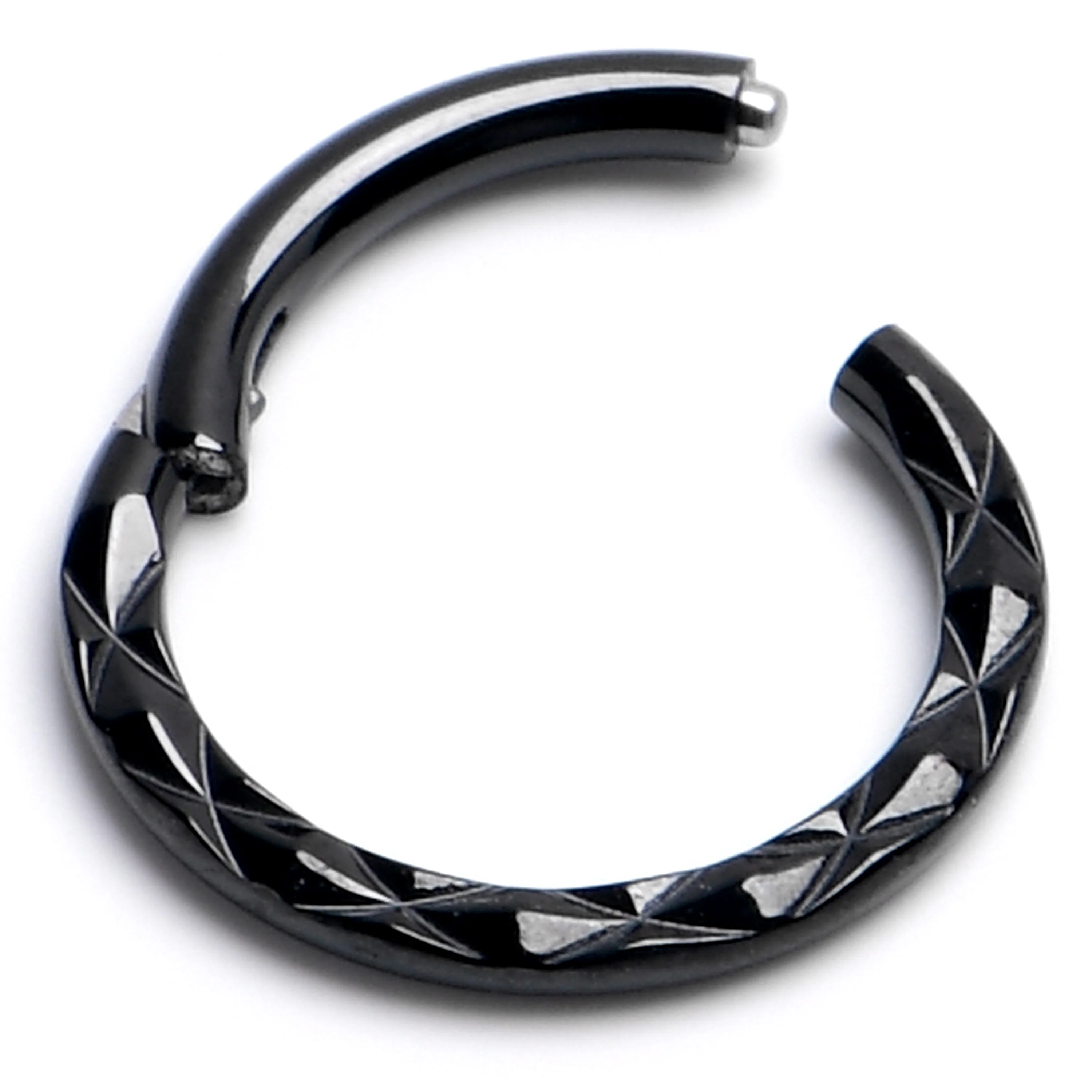 16G 5/16 Black Ultra Modern Precision Hinge Segment Ring
