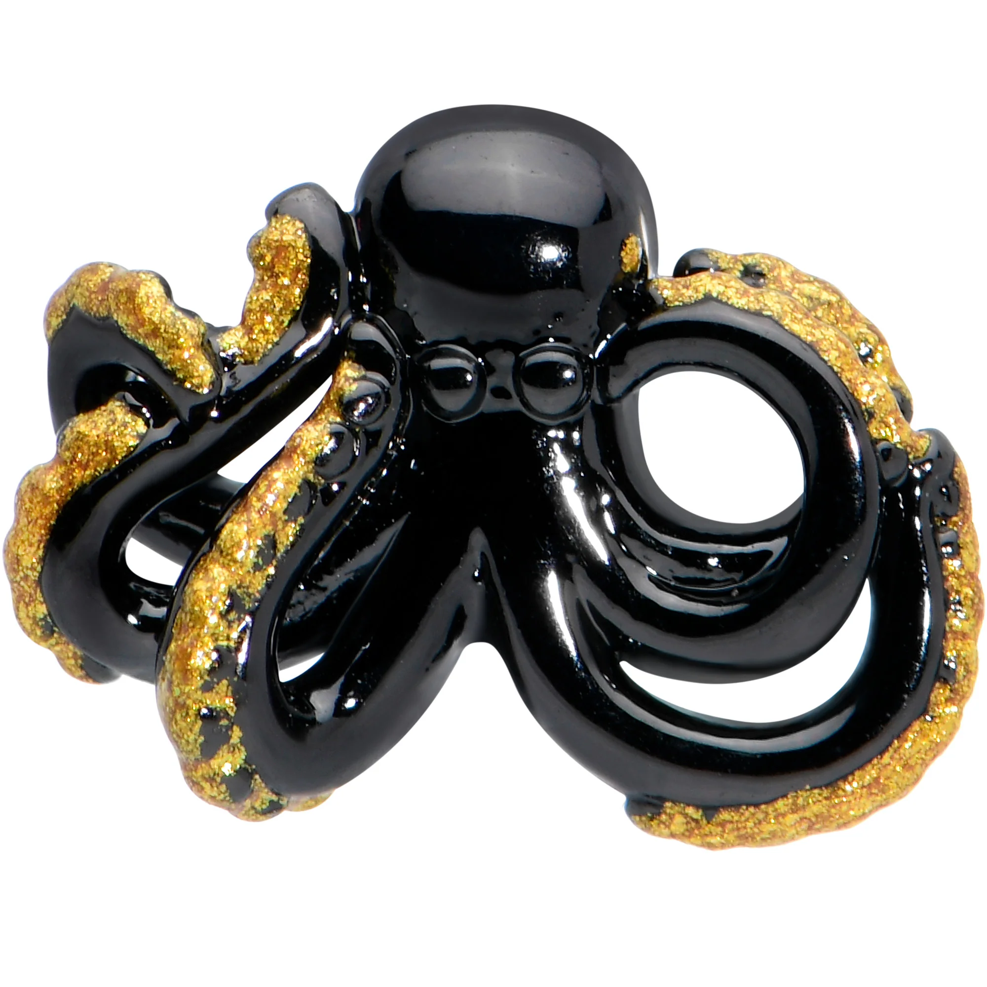 16G 5/16 Black Understated Octopus Labret Monroe Tragus - Image 2