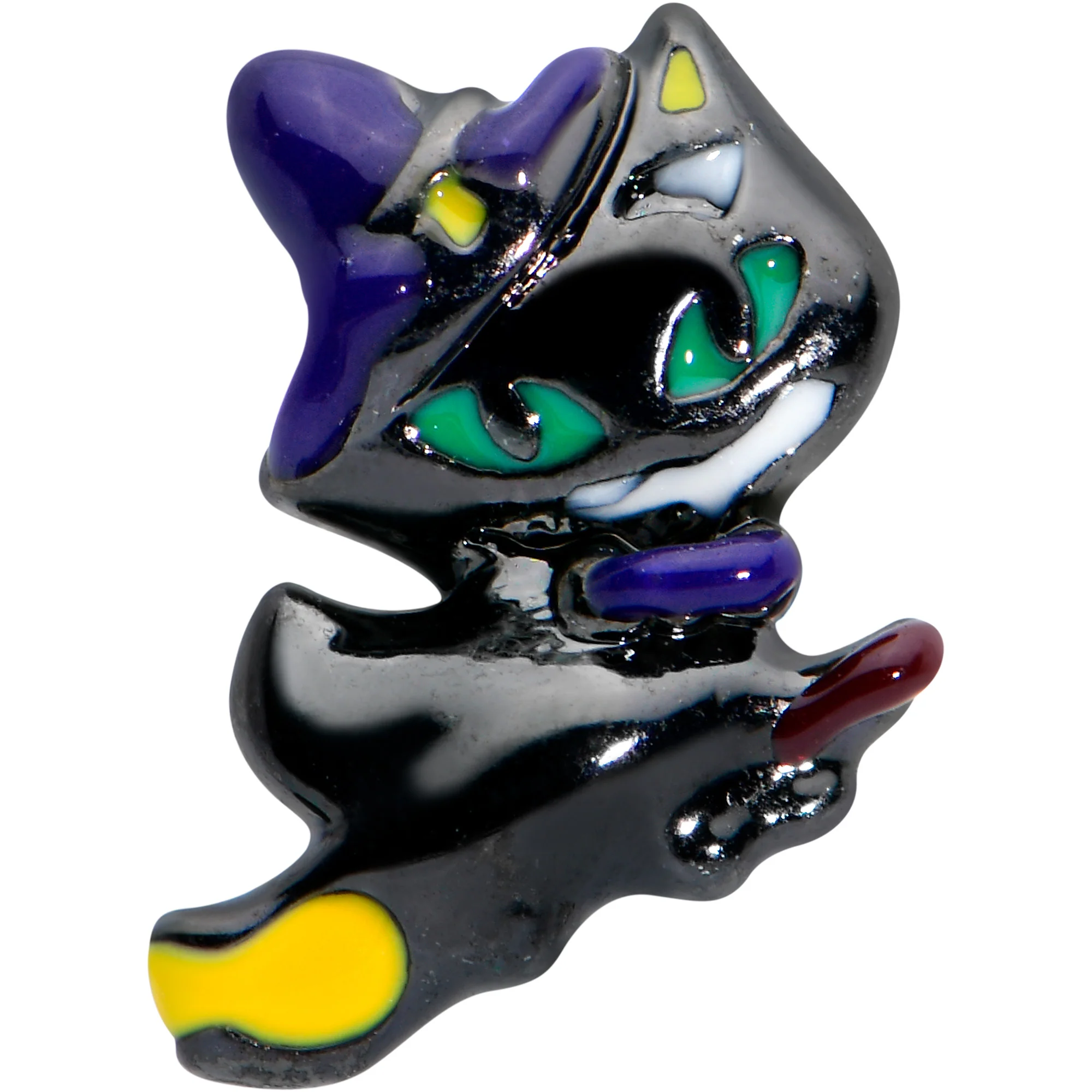 16G 5/16 Black Witch Cat Halloween Labret Monroe Tragus - Image 2