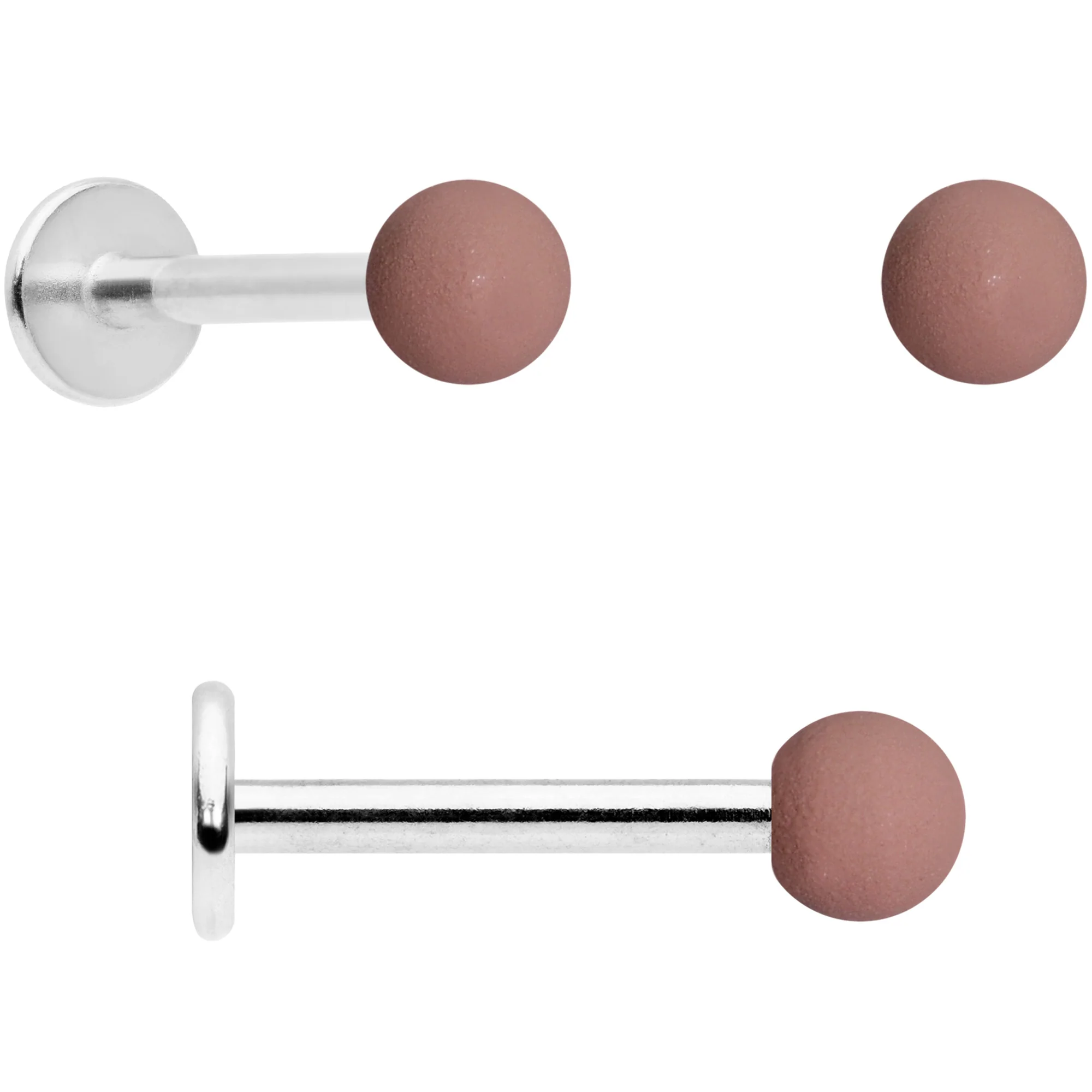 16G 5/16 Blue Brown Matte Labret Monroe Tragus Set of 4 - Image 2