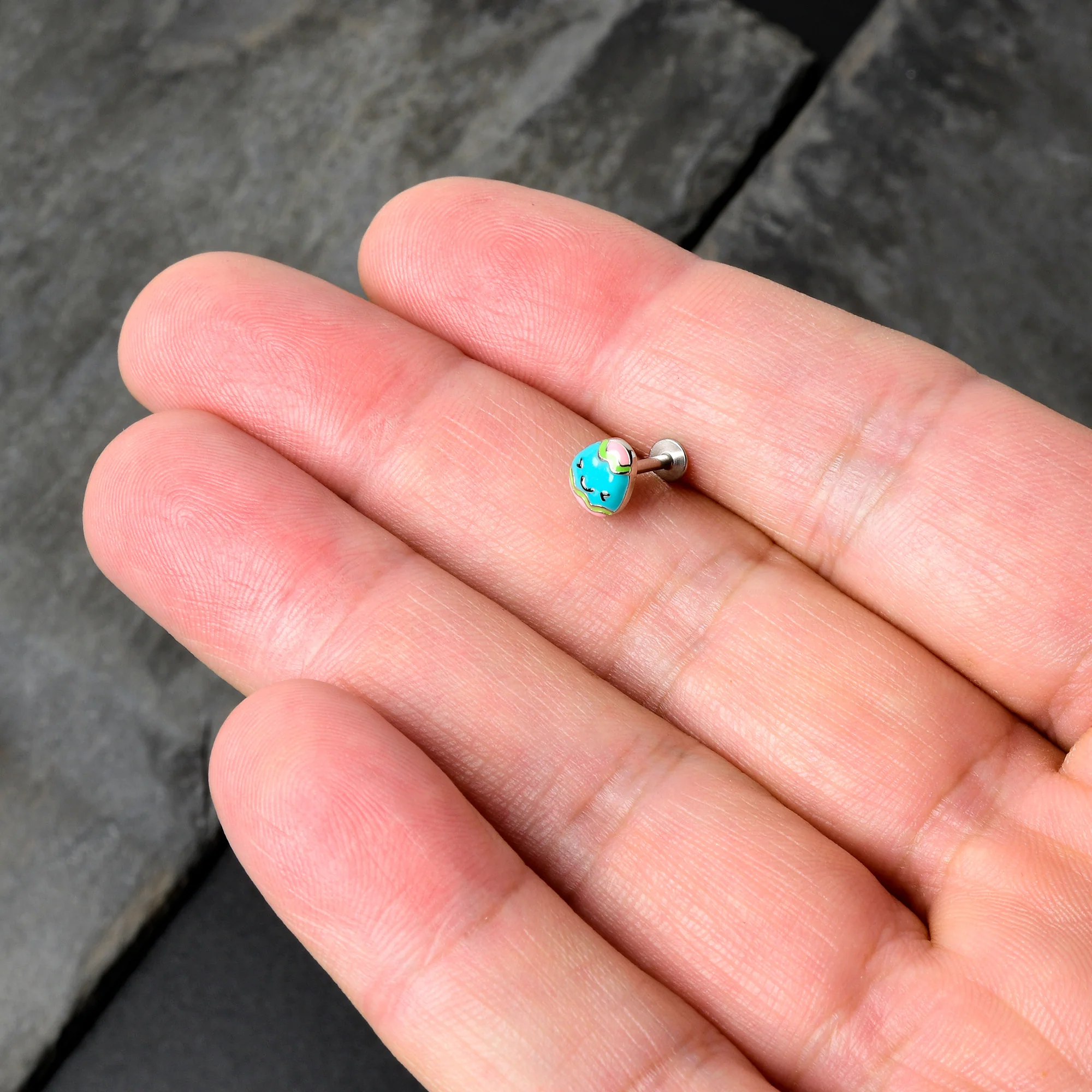 16G 5/16 Blue Celebration Easter Egg Labret Monroe Tragus - Image 7