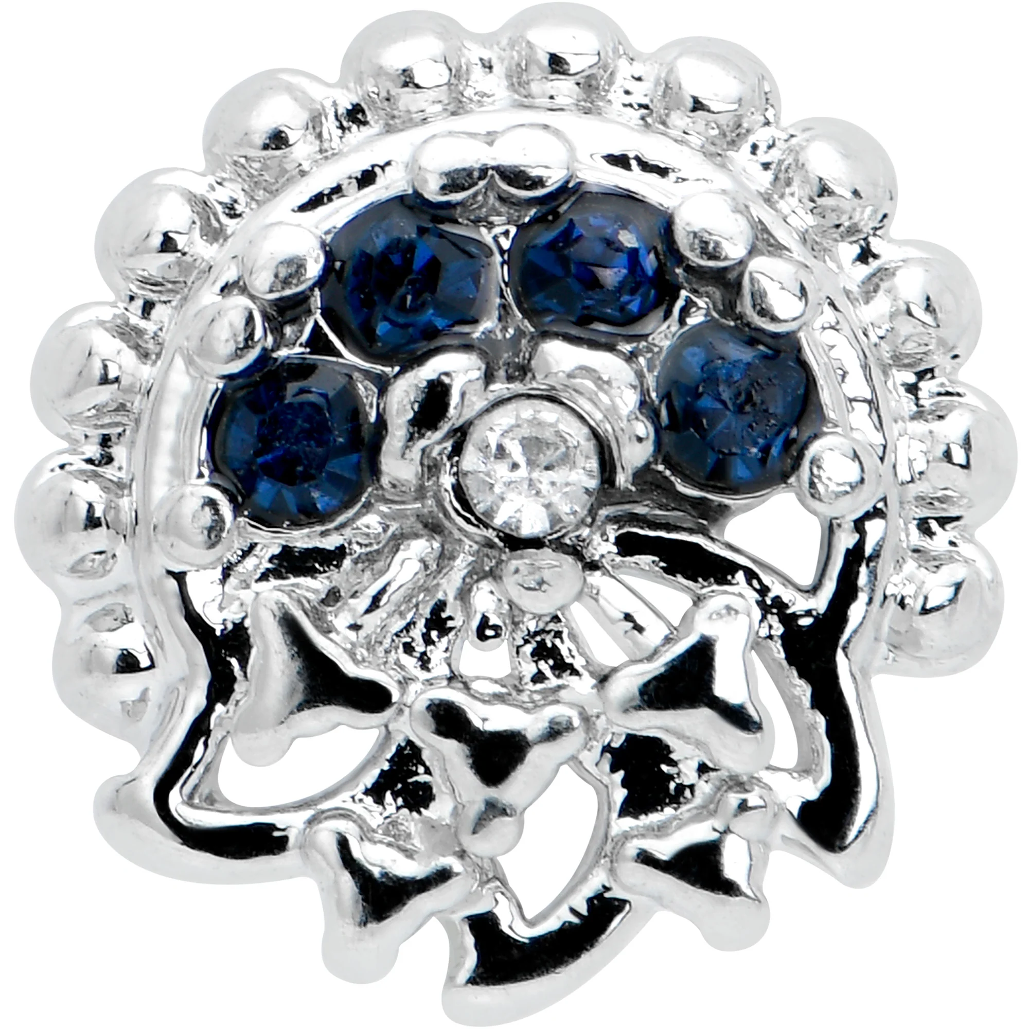 16G 5/16 Blue Clear Gem Abstract Arch Labret Monroe Tragus - Image 2