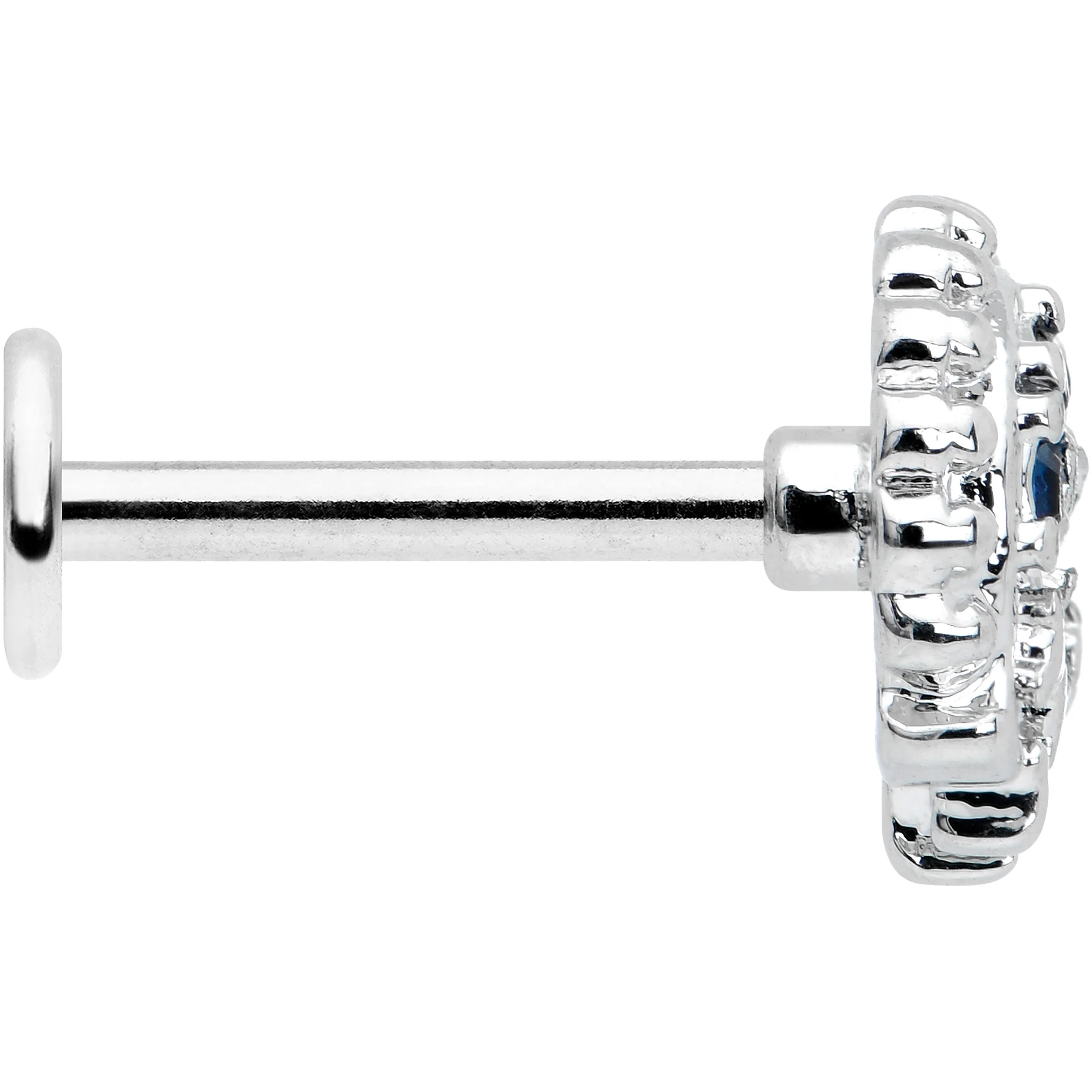 16G 5/16 Blue Clear Gem Abstract Arch Labret Monroe Tragus - Image 3