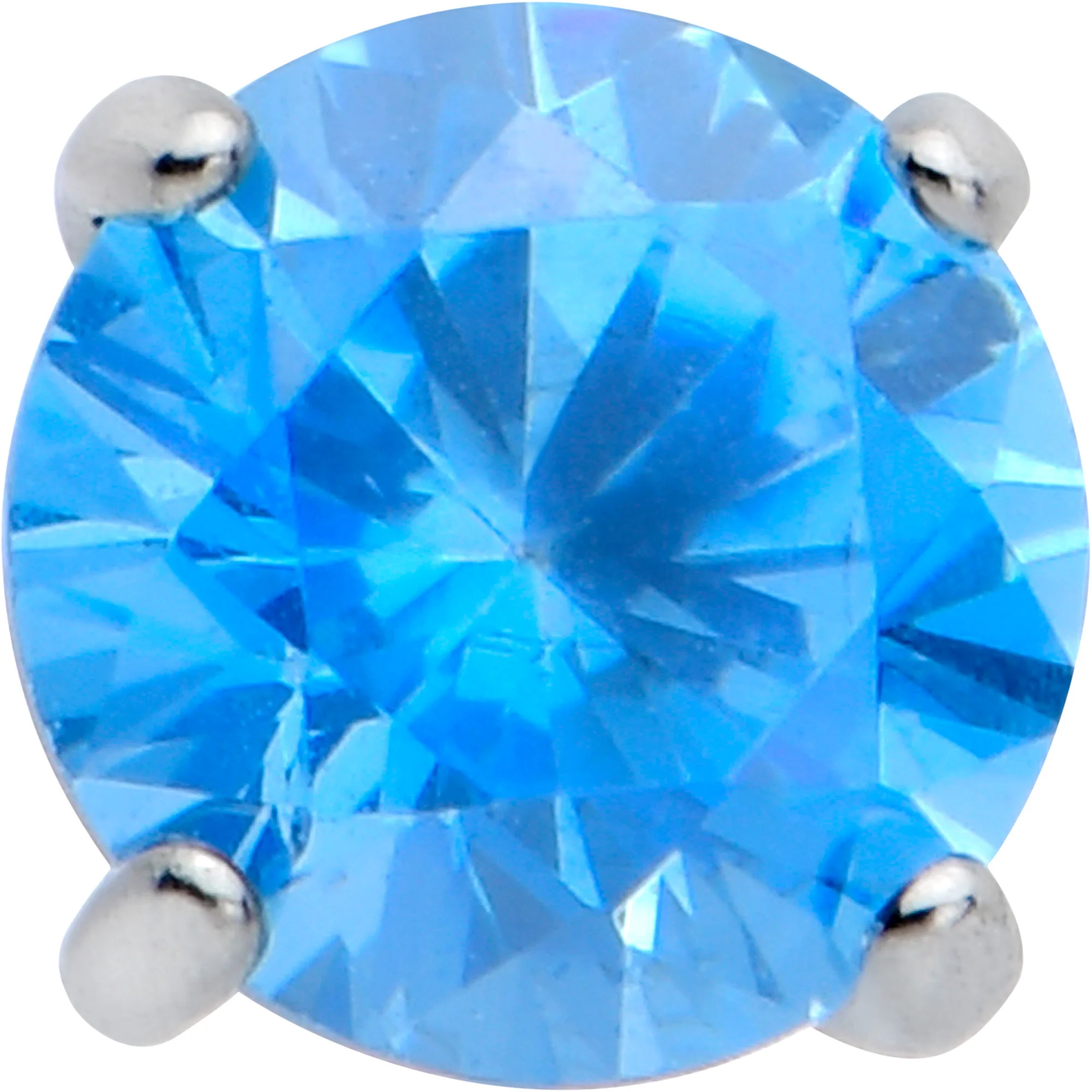 16G 5/16 Blue CZ ASTM F-136 Implant Grade Titanium Threadless Heart End Labret - Image 2