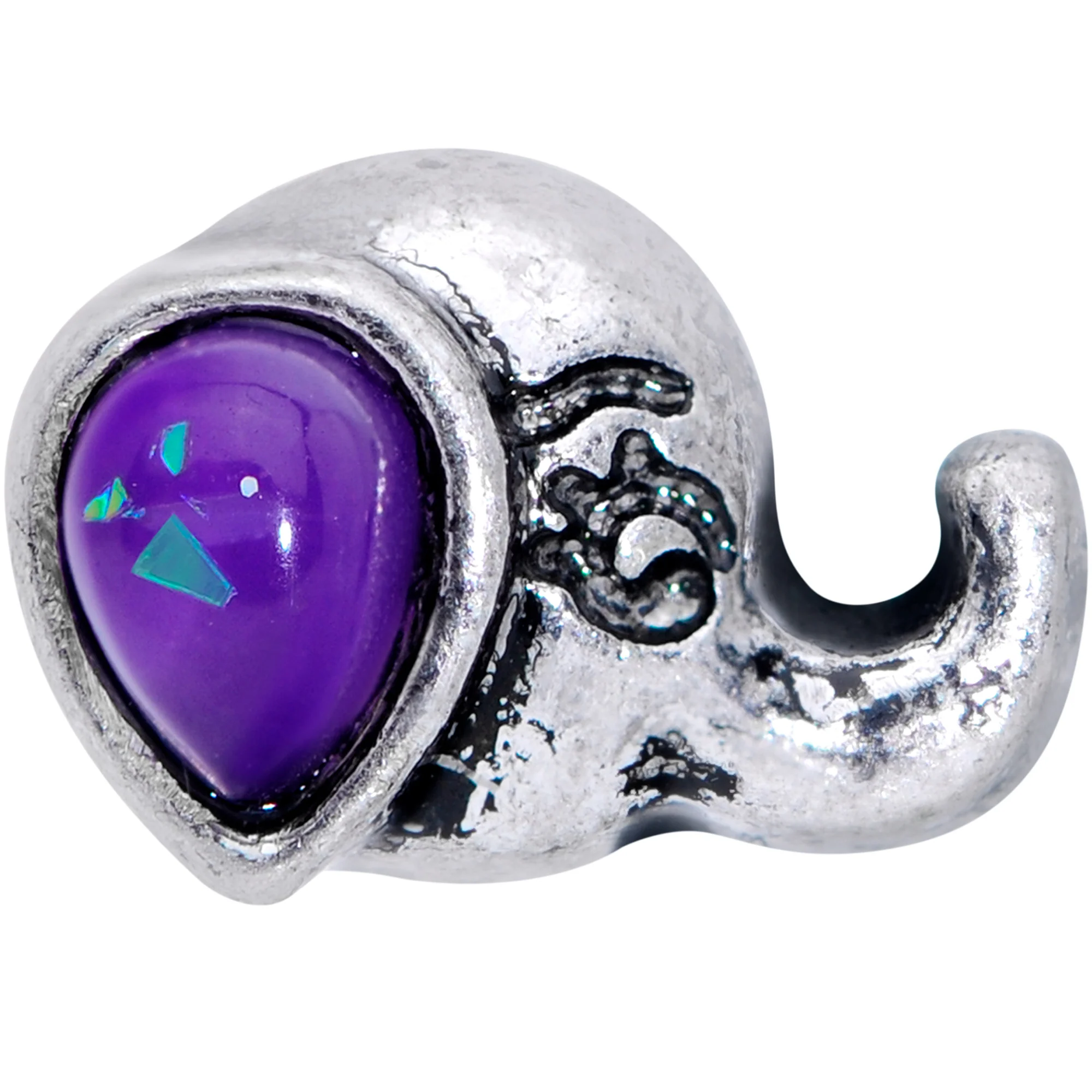 16G 5/16 Blue Faux Opal Elegant Elephant Labret Monroe Tragus - Image 2