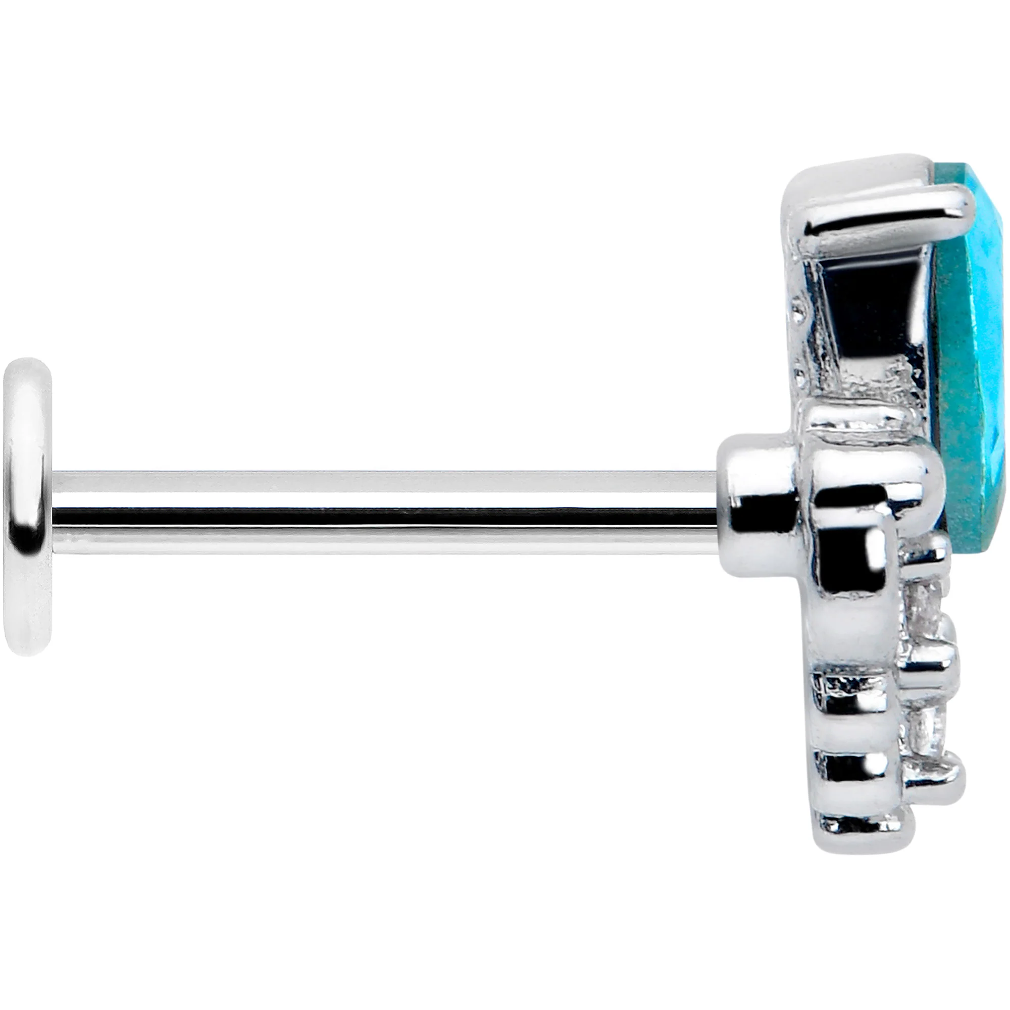 16G 5/16 Blue Gem Style Simplicity Labret Monroe Tragus - Image 4
