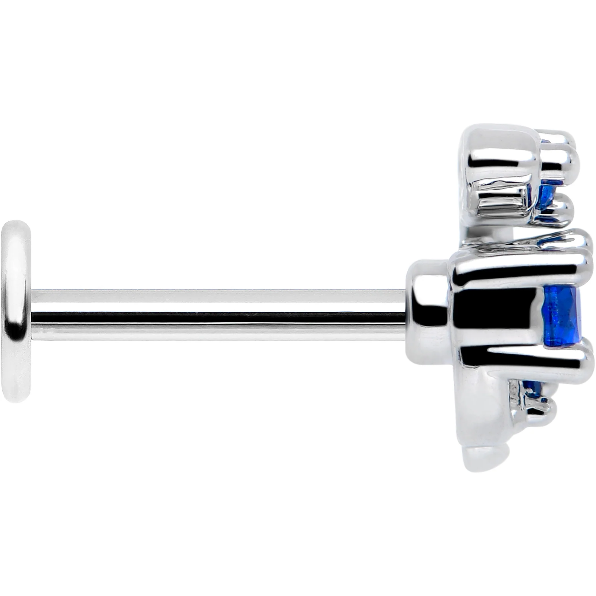 16G 5/16 Blue Gem Twining Vine Flatback Stud - Image 4