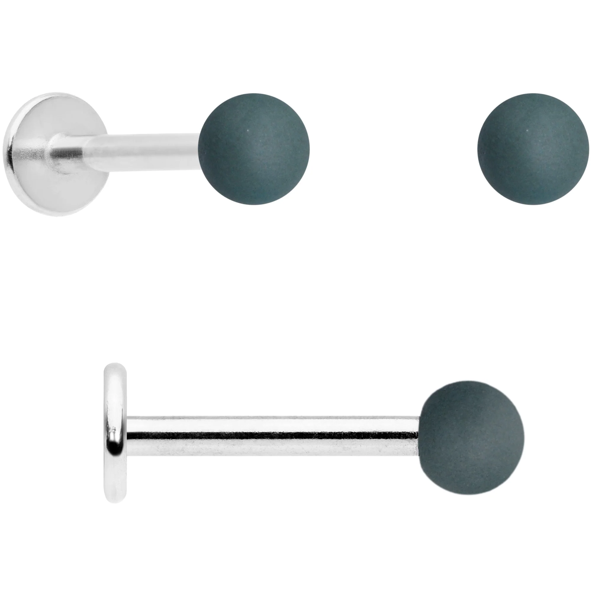16G 5/16 Blue Green Grey Matte Labret Monroe Tragus Set of 4 - Image 3