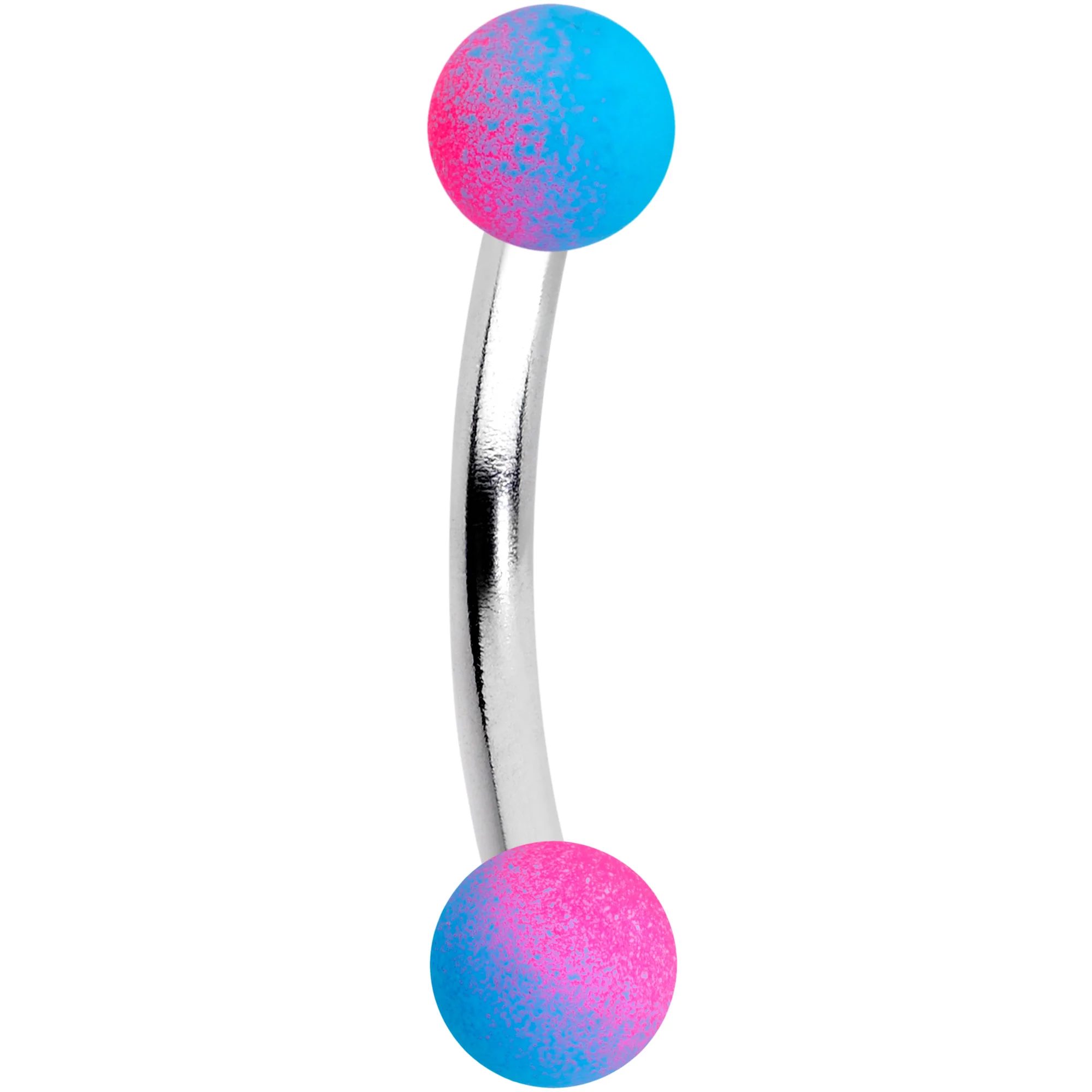 16G 5/16 Blue Pink Green Ombre Soft Finish Eyebrow Ring Set of 4 - Image 5