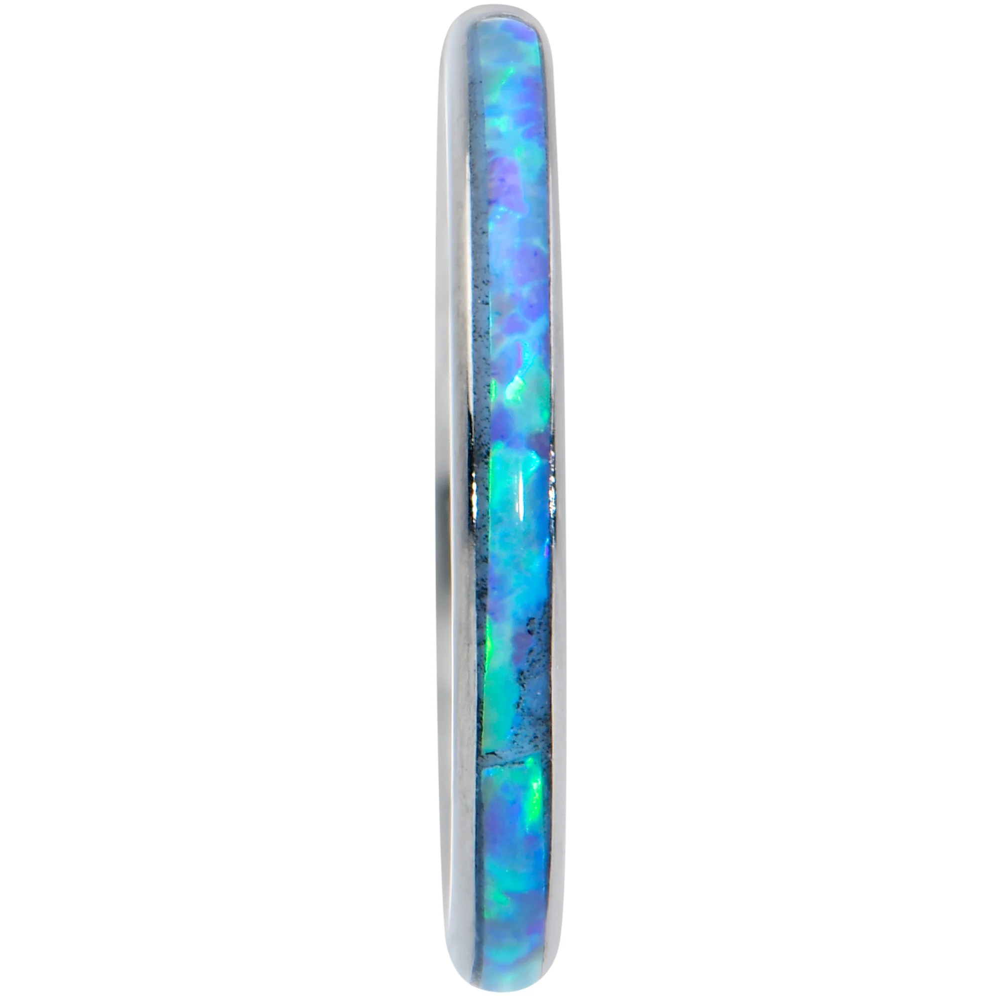 16G 5/16 Blue Synthetic Opal Forward Facing Hinged Segment Ring - Image 2