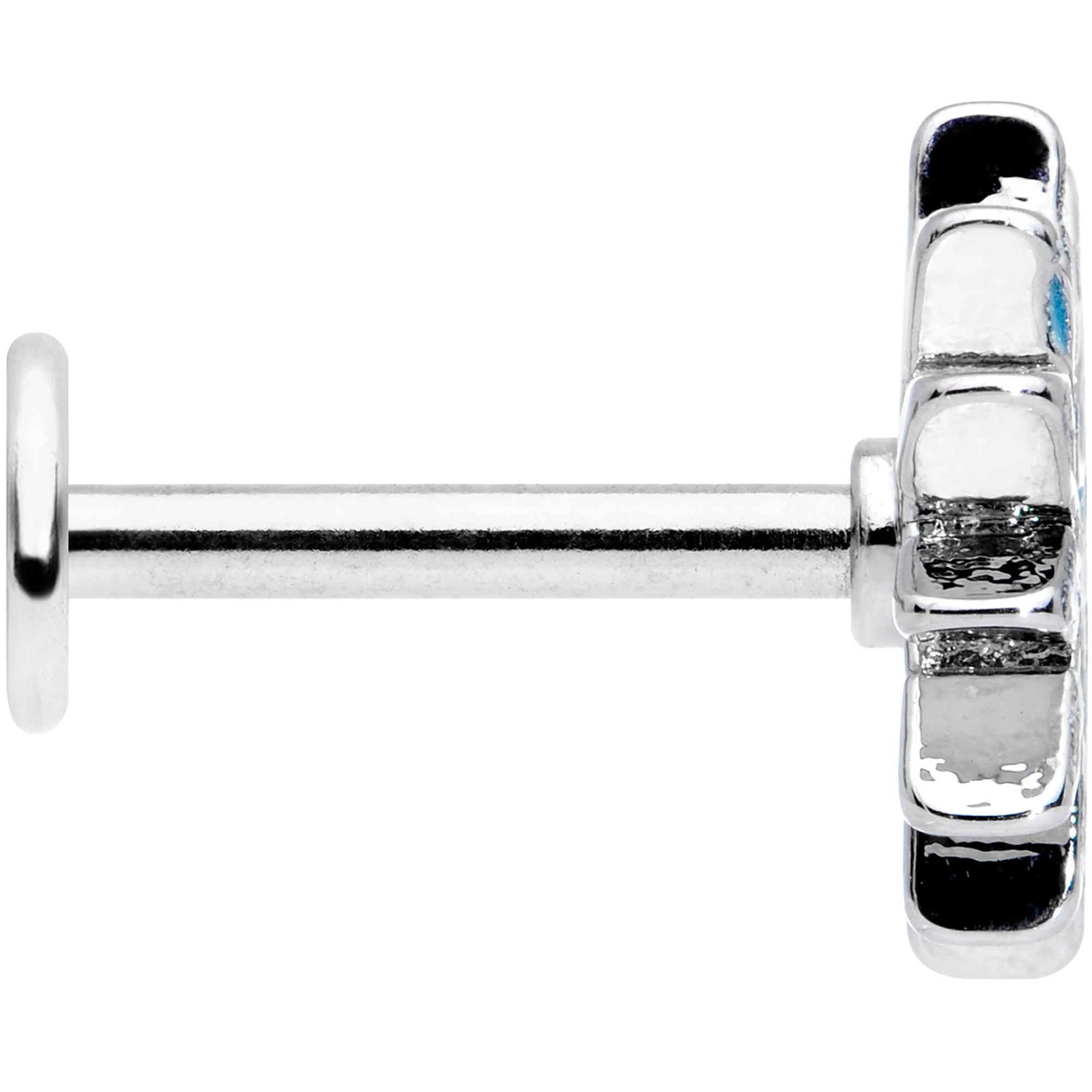 16G 5/16 Blue Winter Snowflake Christmas Labret Monroe Tragus - Image 3