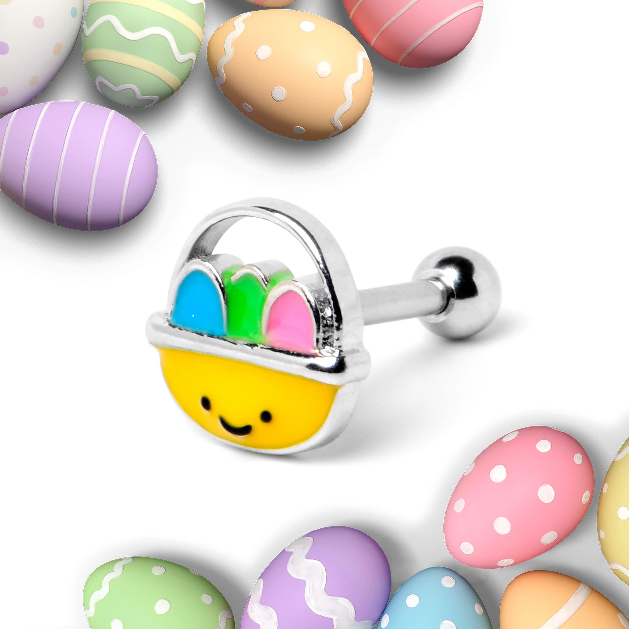 16G 5/16 Celebration  Easter Basket Cartilage Tragus Earring - Image 5