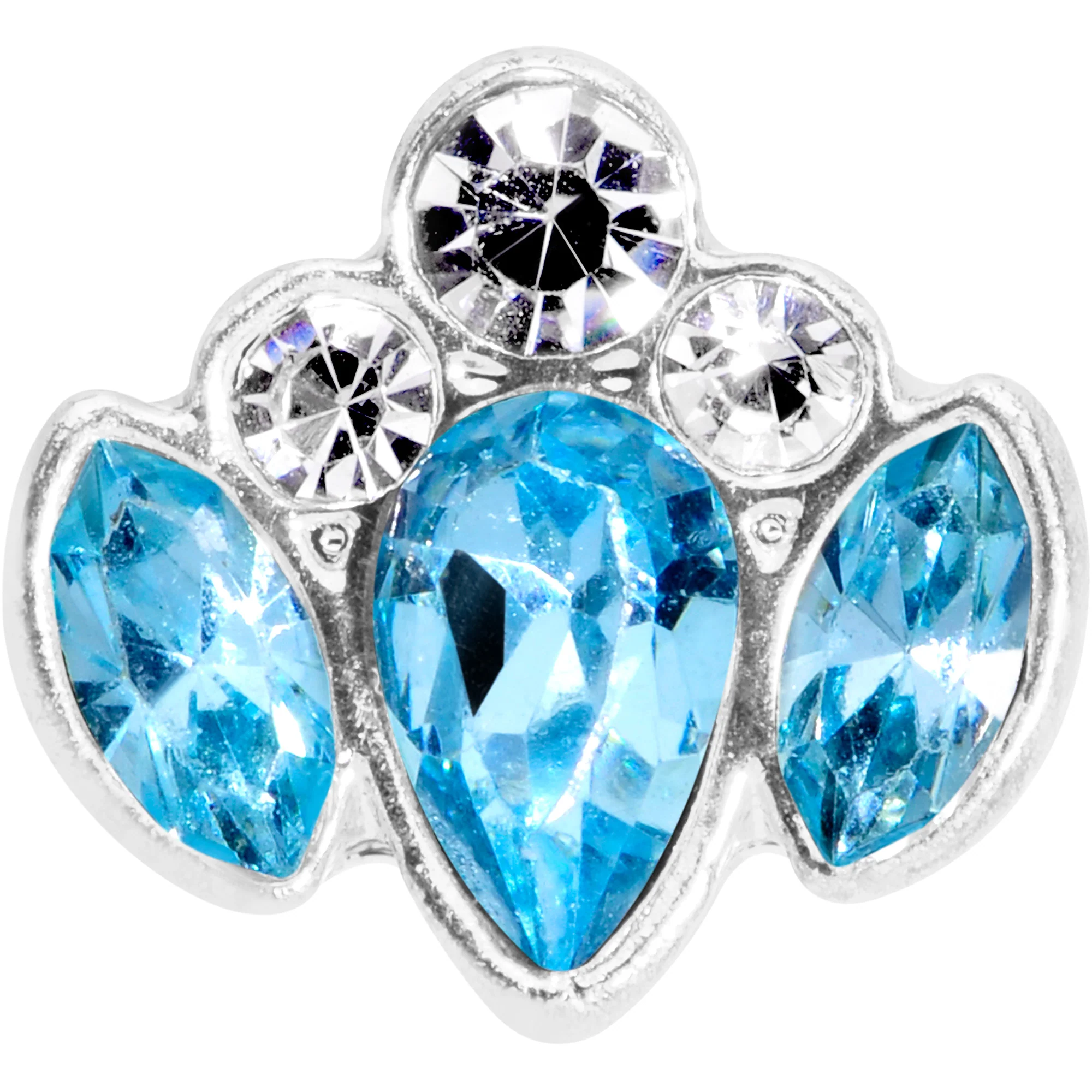 16G 5/16 Clear Aqua Gem Cluster Labret Monroe Tragus - Image 2
