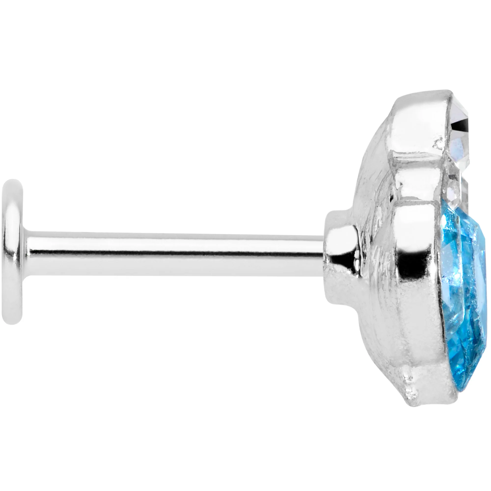 16G 5/16 Clear Aqua Gem Cluster Labret Monroe Tragus - Image 3