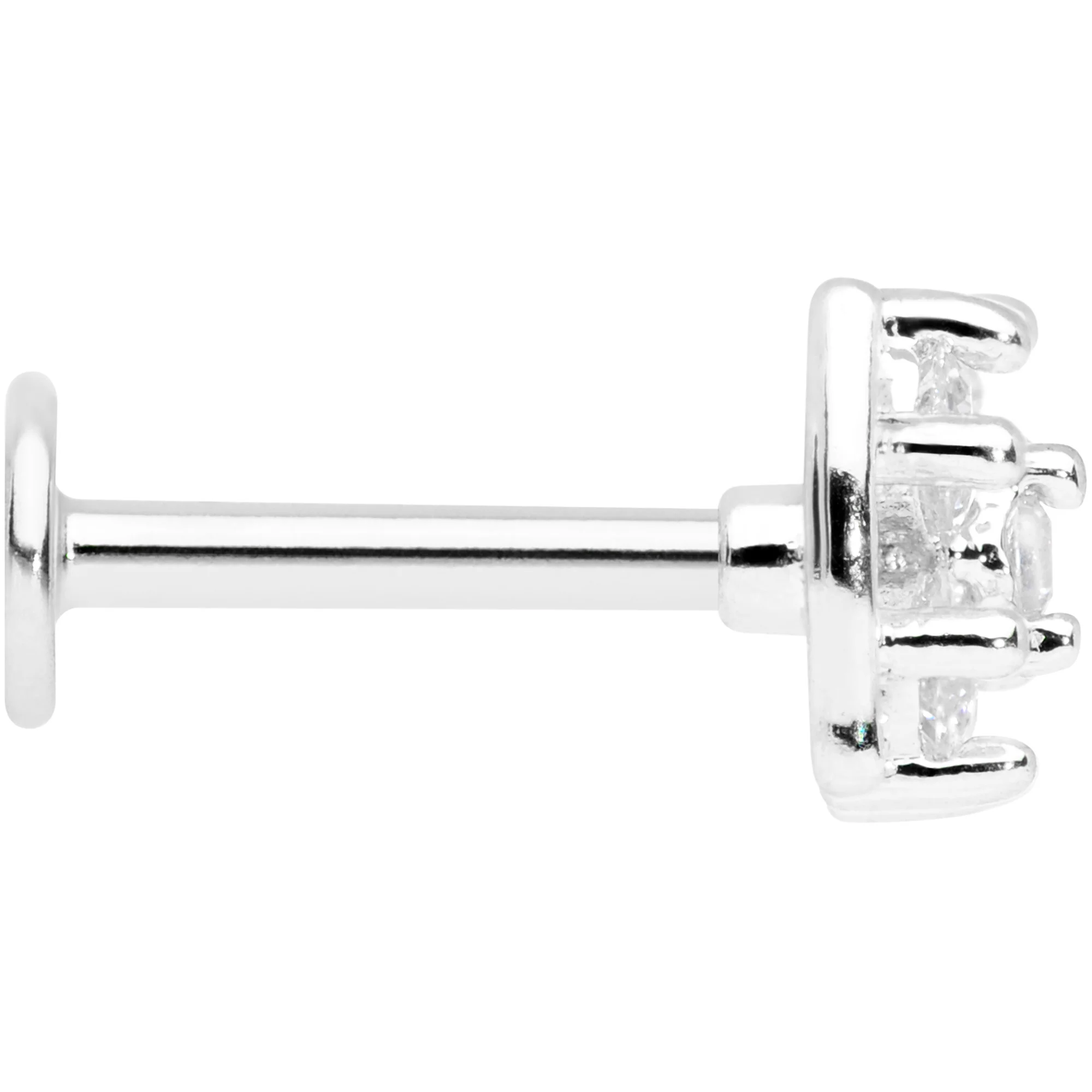 16G 5/16 Clear CZ Gem Beauty Bow Labret Monroe Tragus - Image 3