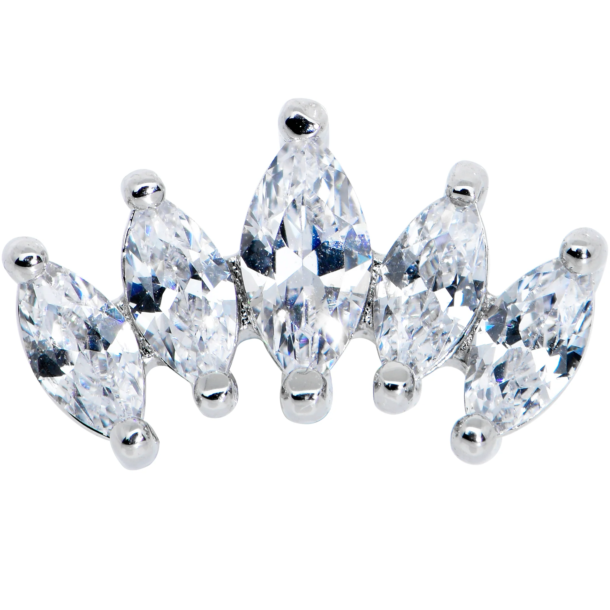 16G 5/16 Clear CZ Gem Fan Internally Thread Labret Monroe Tragus - Image 3