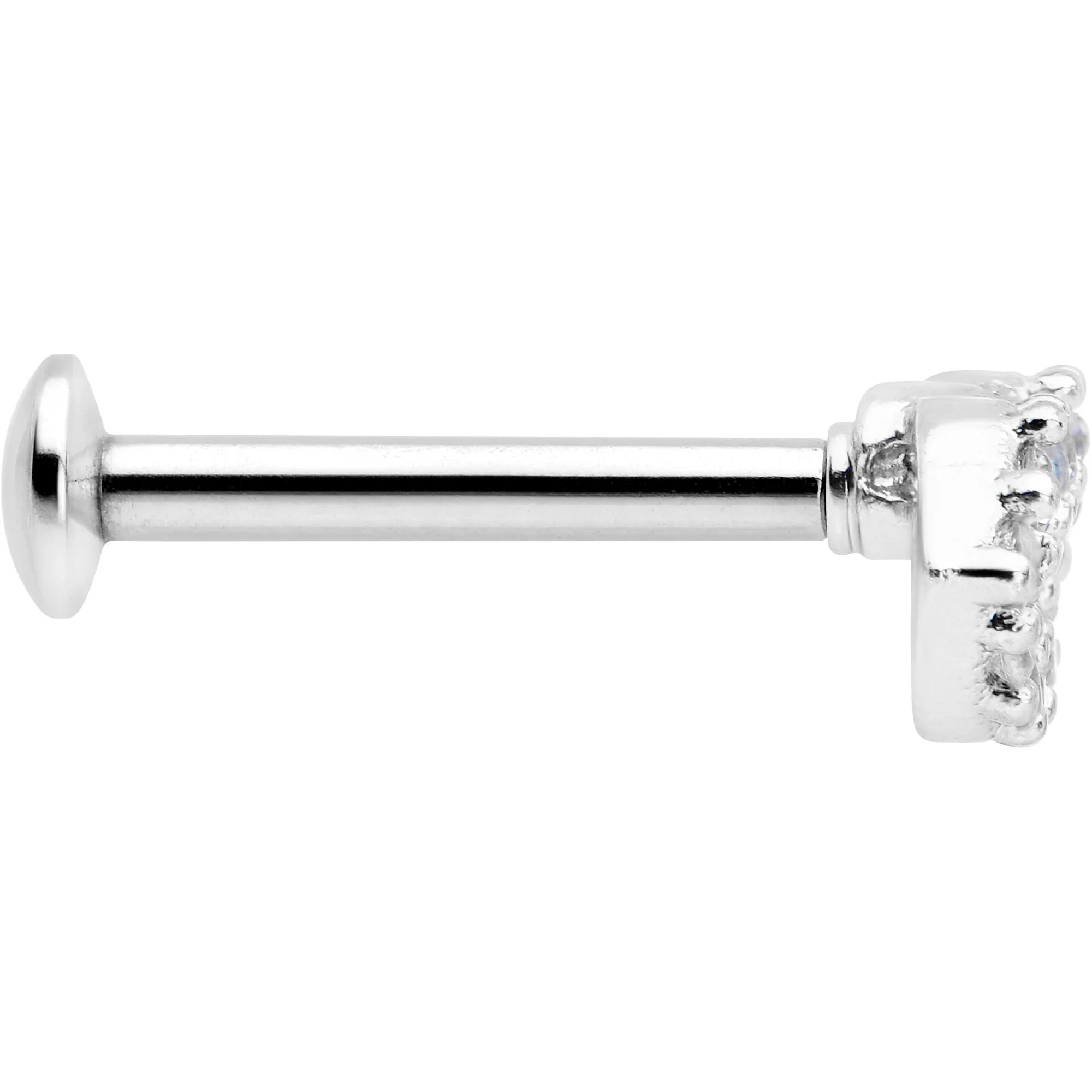 16G 5/16 Clear CZ Gem Kissy Lips Threadless Labret Monroe Tragus - Image 3